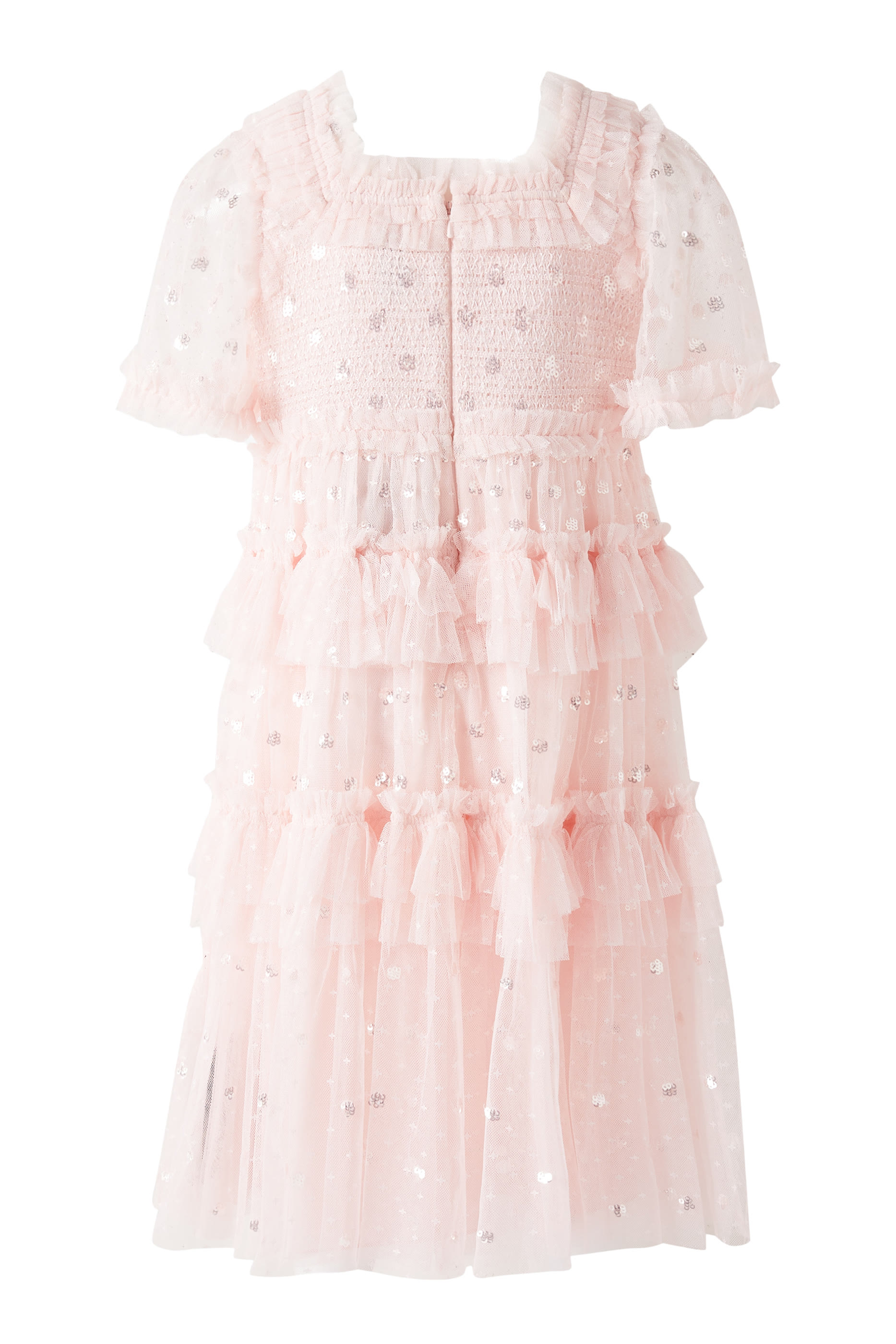 فستان بنقشة نقاط وكشكش للأطفال