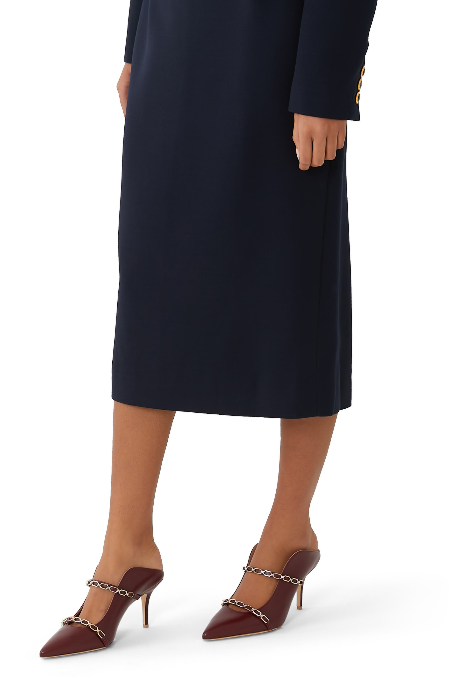 حذاء مورين 70 كلاسيكي مفتوح بسلسلة مزدوجة، جلد