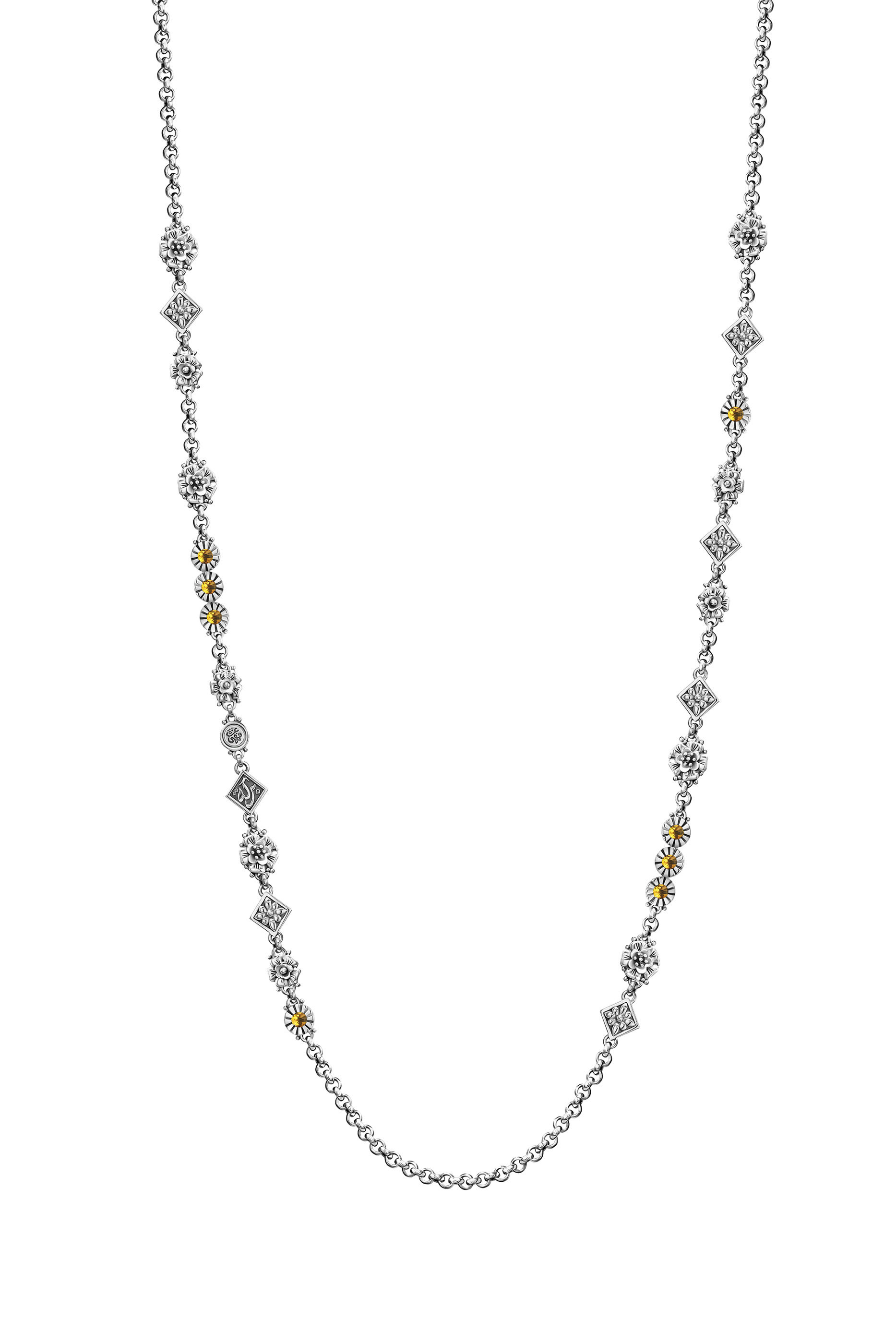 قلادة تريبال بتصميم سلسلة، فضة استرلينية