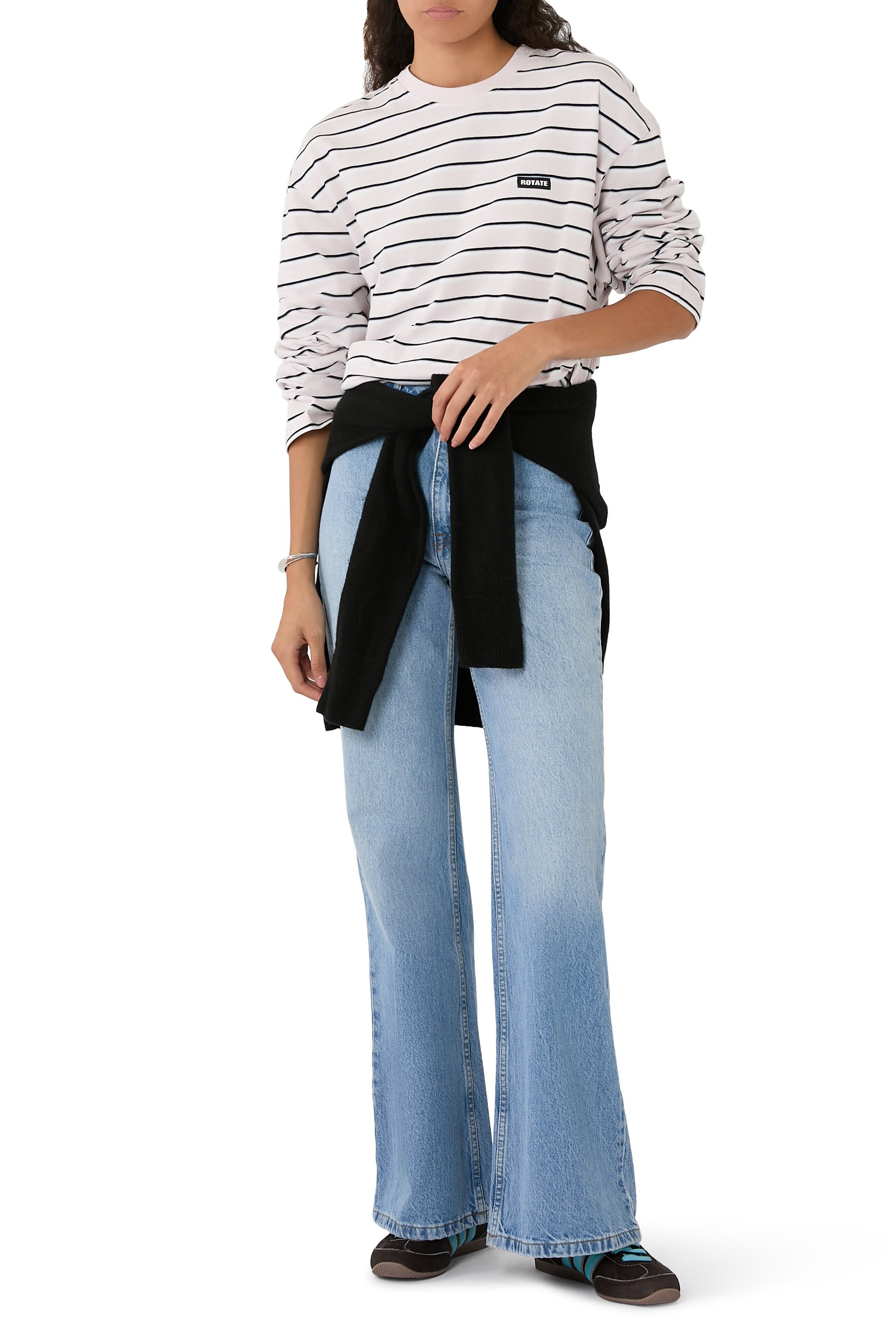 تيشيرت مخطط بقصة فضفاضة جيرسيه