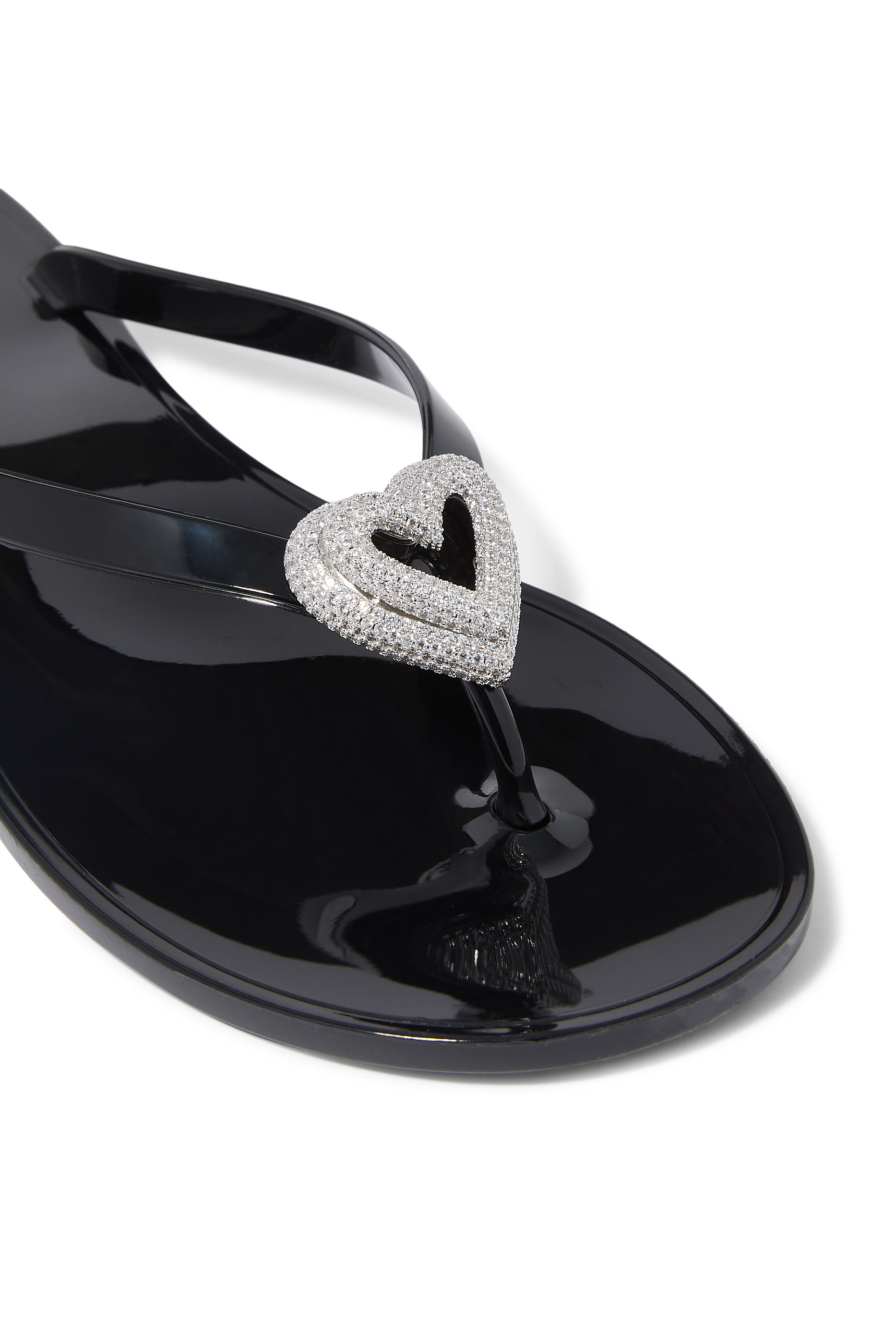 حذاء مفتوح من الخلف بتصميم ثونغ بقلب مزدوج