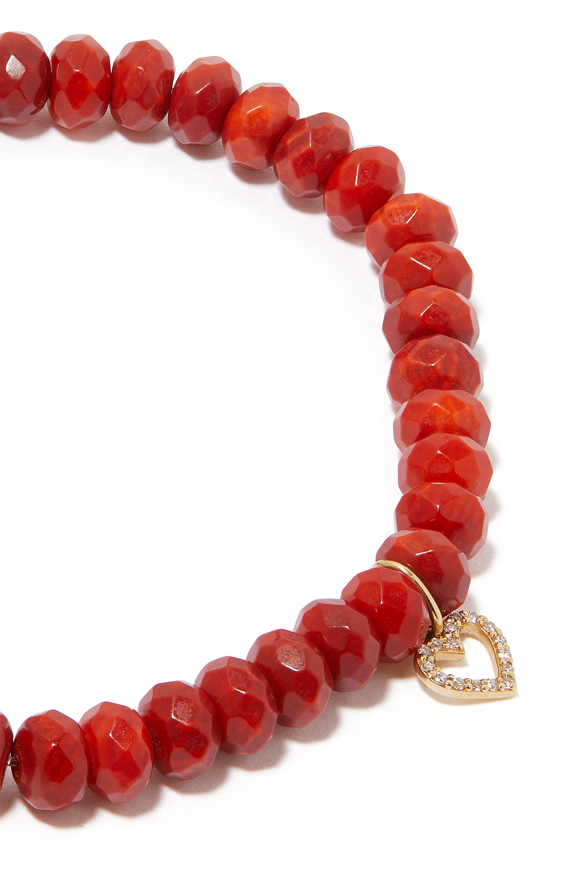 سوار خرز بحلية على شكل قلب مفتوح ذهب أصفر عيار 14