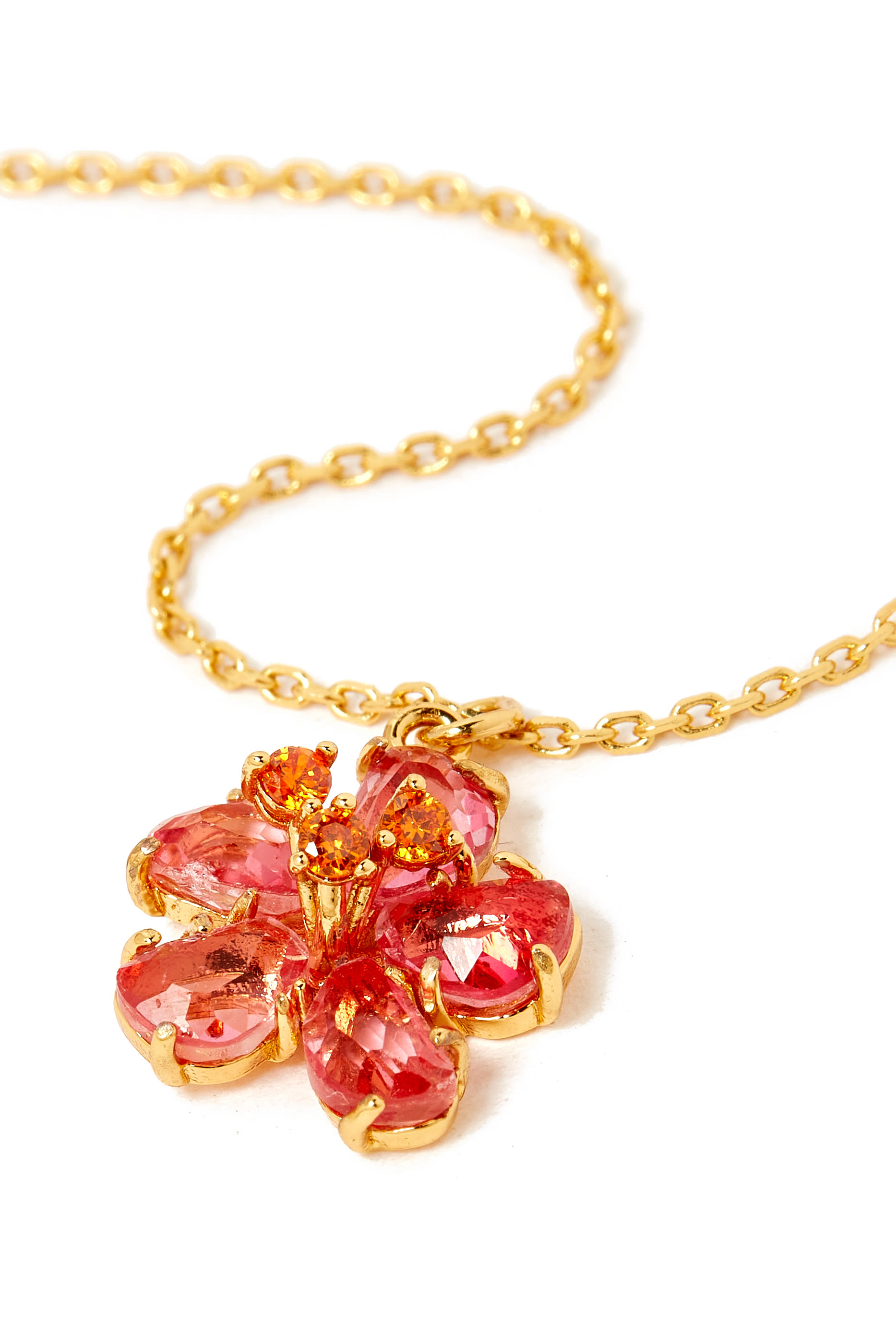 قلادة بارادايس بدلاية بتصميم زهرة صغيرة مرصعة بأحجار زركونيا مكعبة وأحجار زجاجية معدن مطلٍ