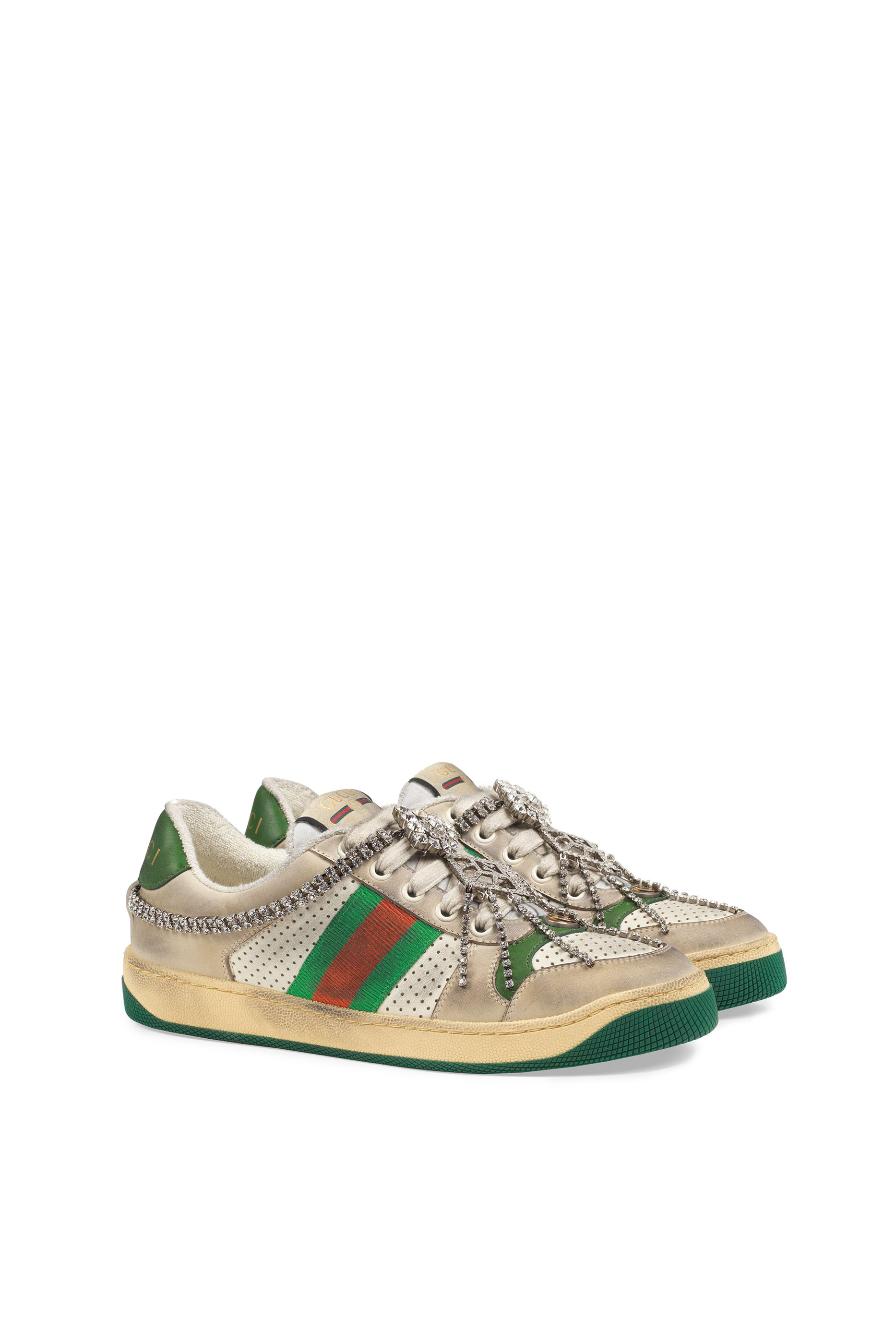 سنيكرز سكرينر جلد مطرز