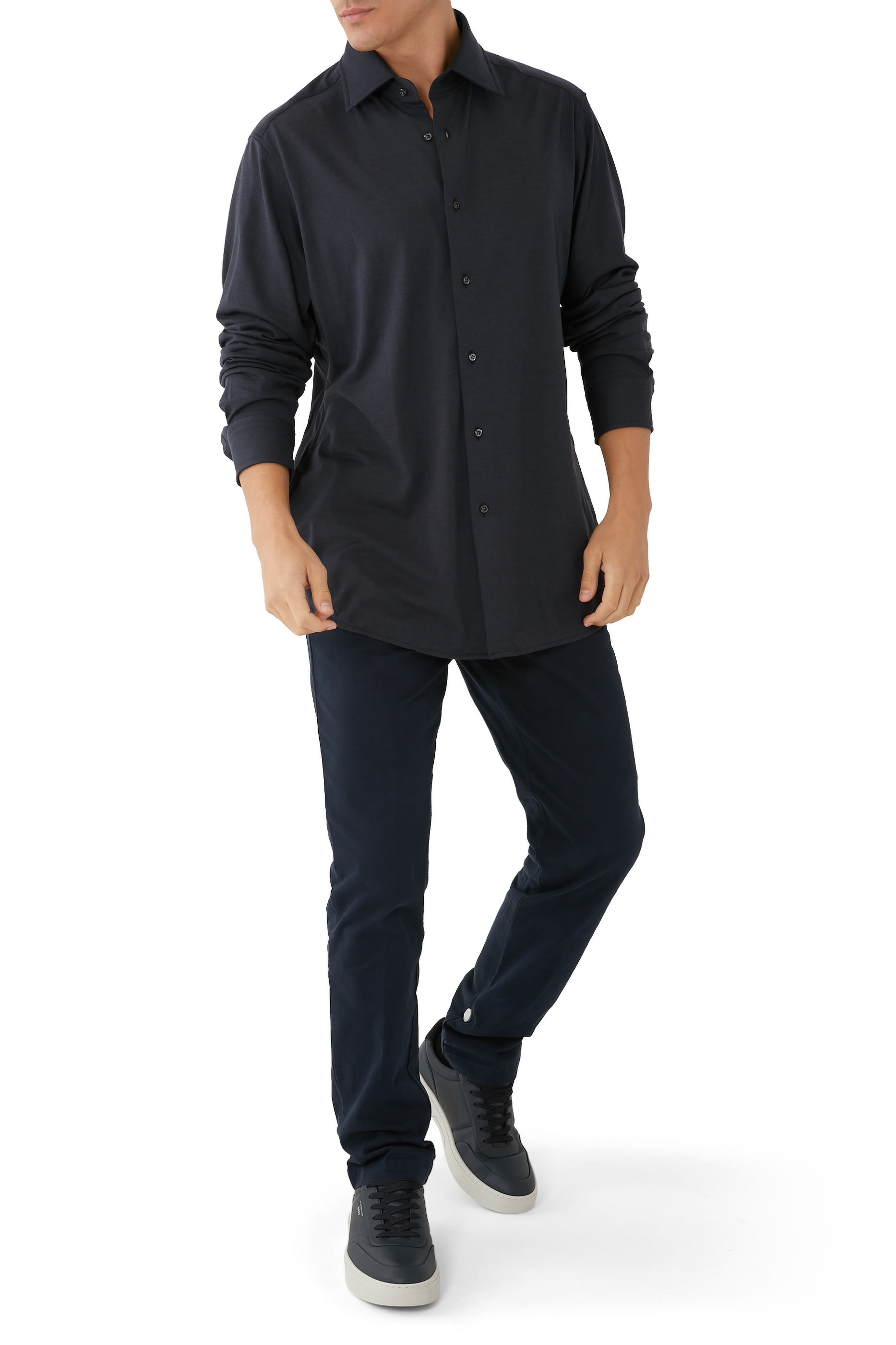 قميص جيرسيه بقصة عادية