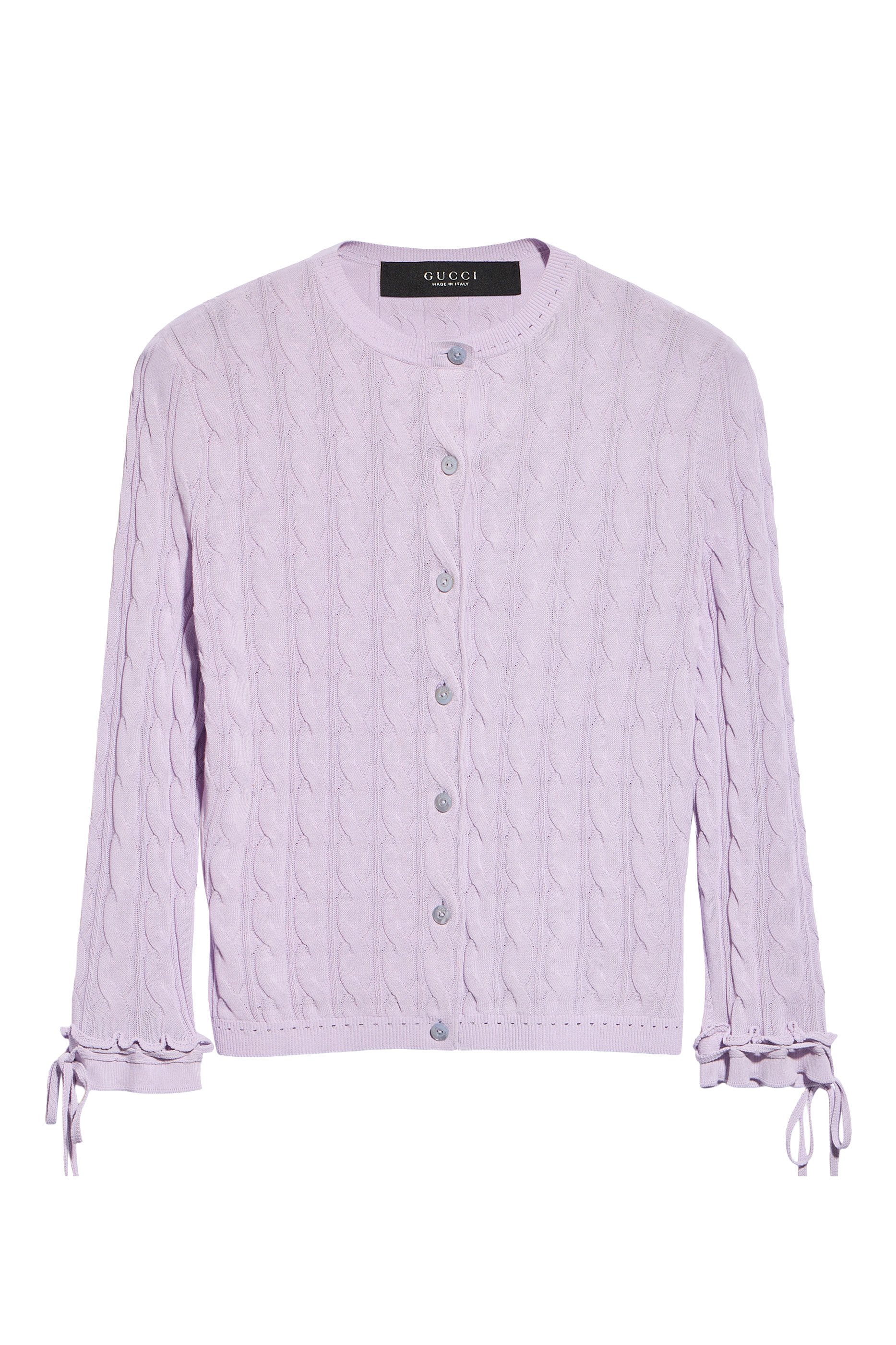 كارديجان منسوج بغرزة الضفيرة مزيج قطن