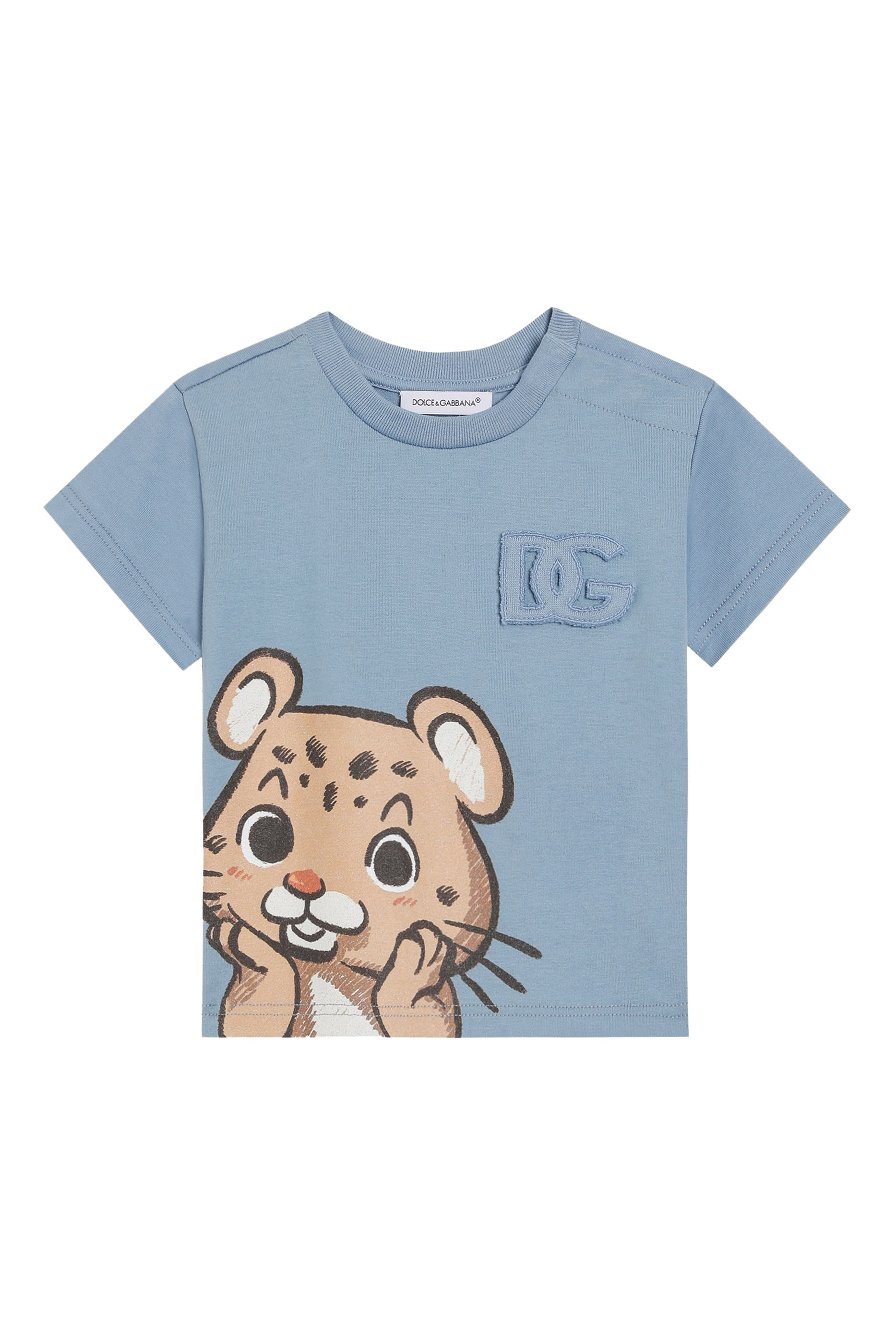 Kids Jersey T-shirt with Leopard Print