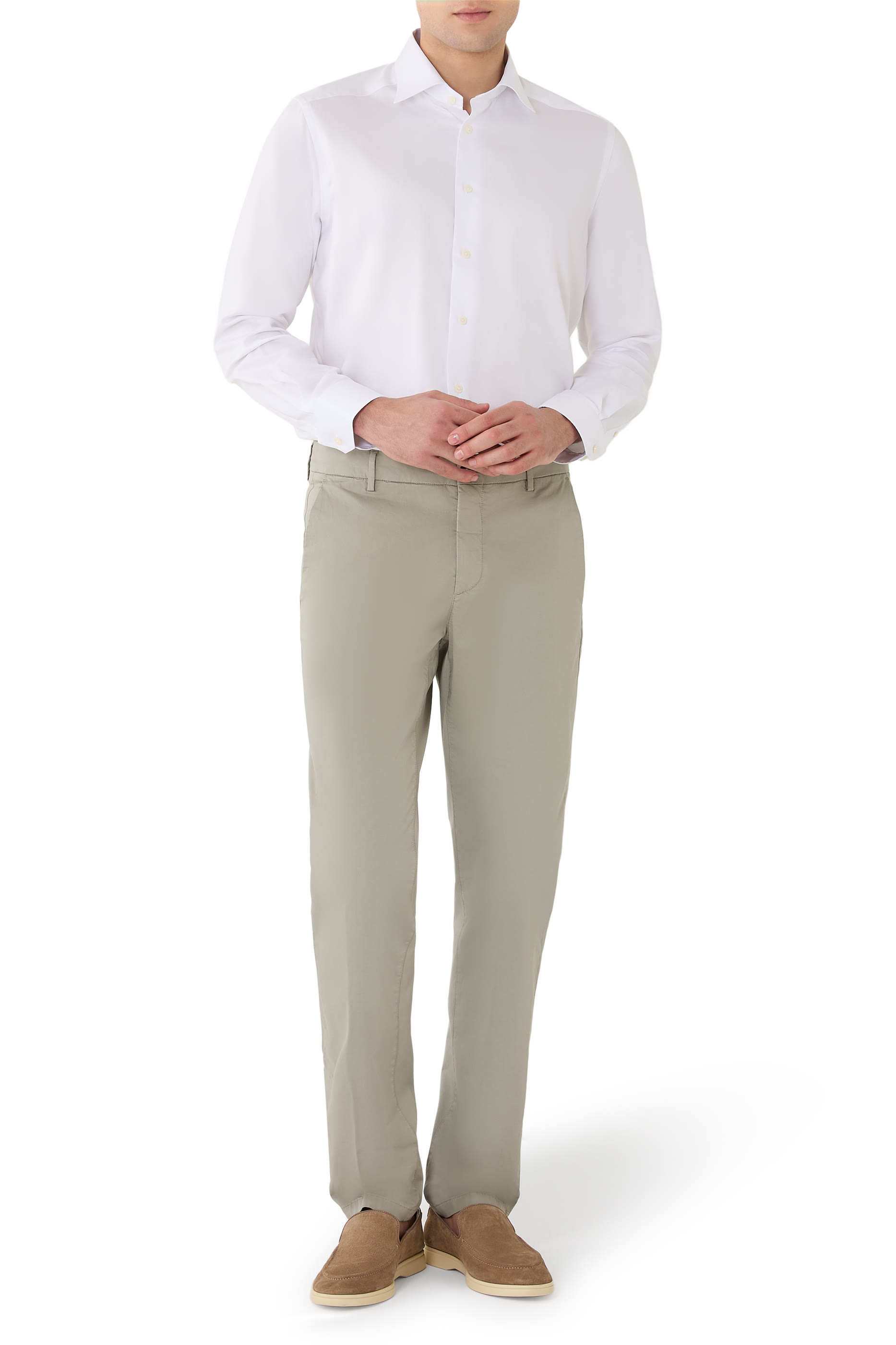 قميص تويل مميز للماركة بنقشة هندسية