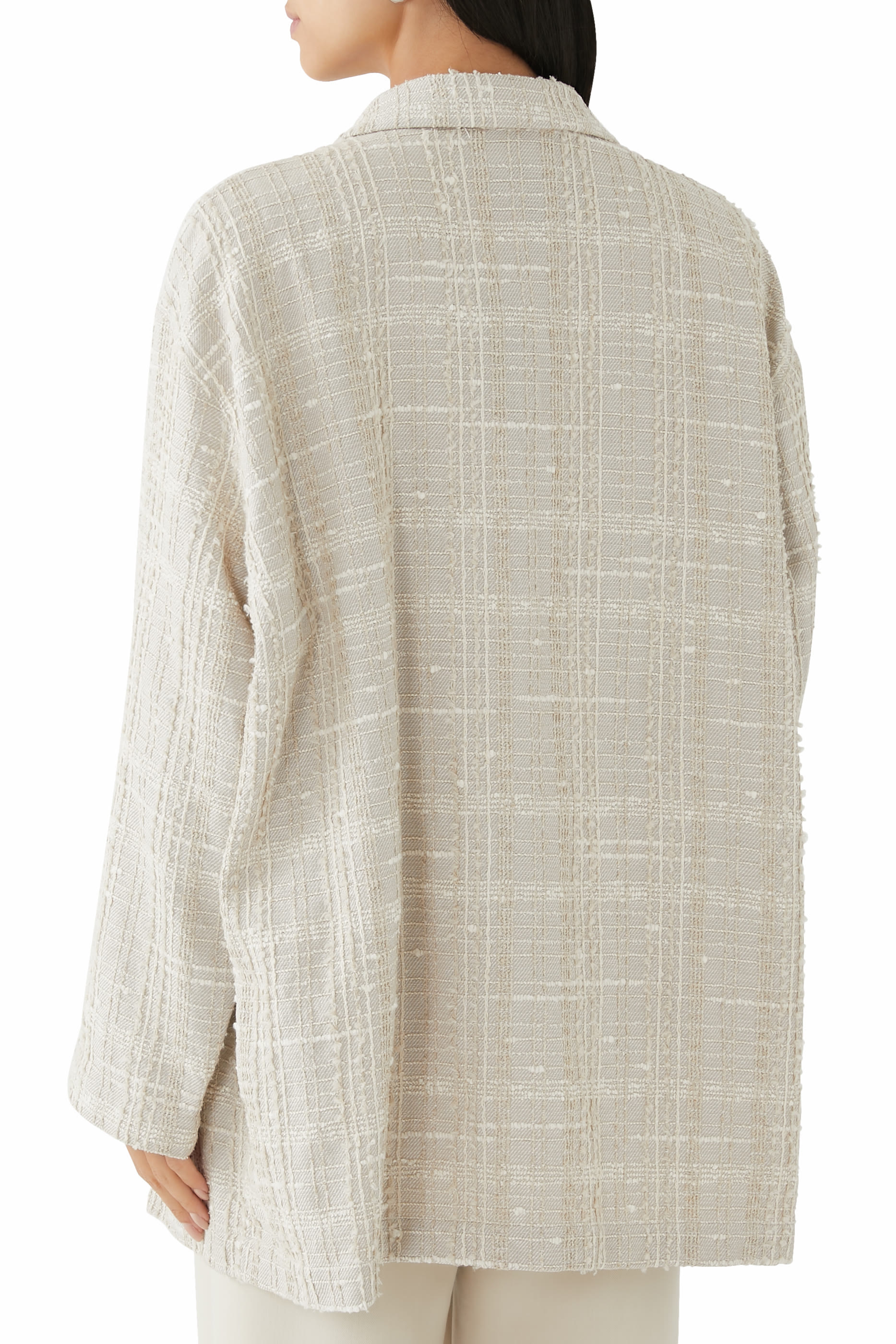 بليزر بنقشة مربعات تويد