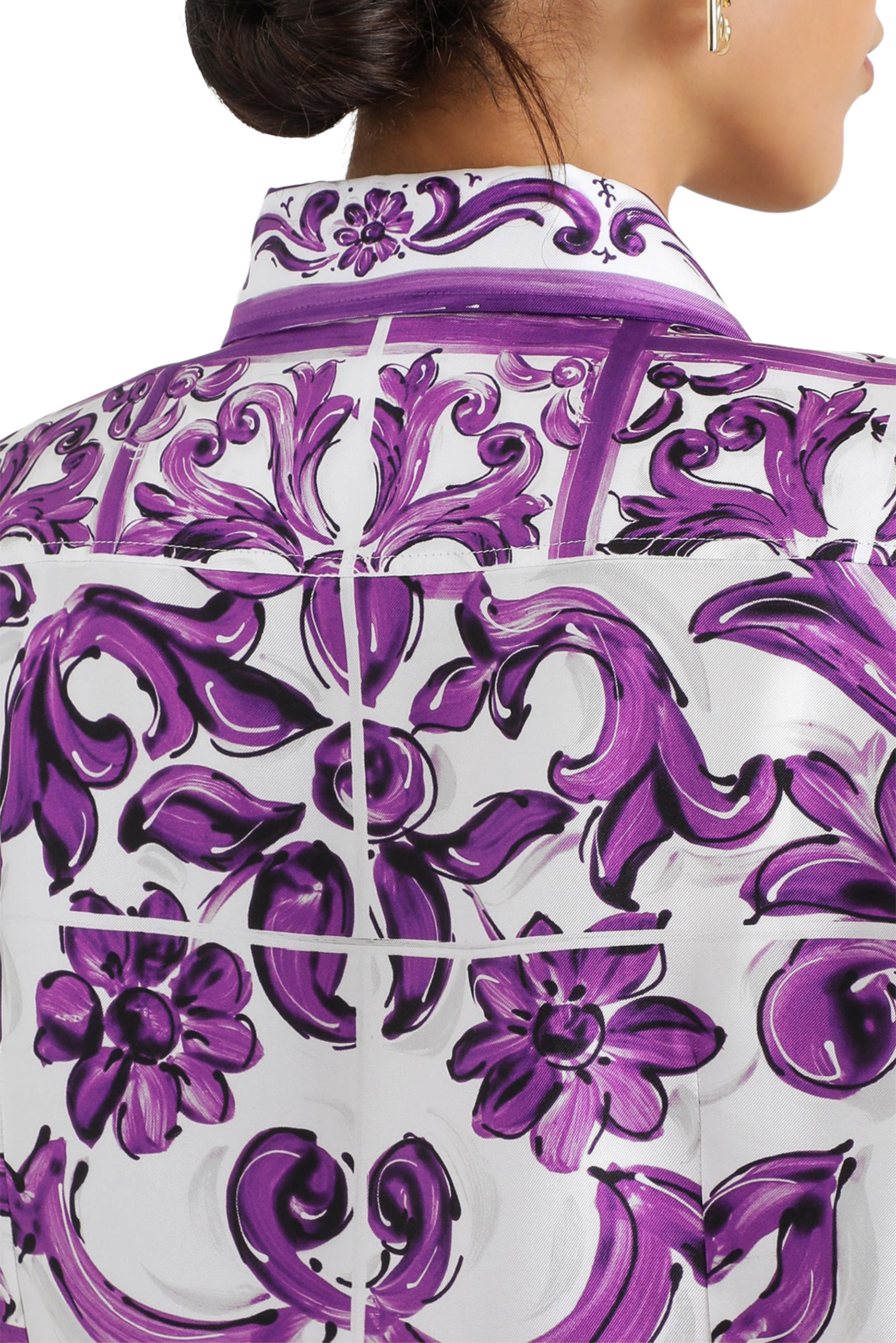 قميص بنقشة مايولكا حرير تويل