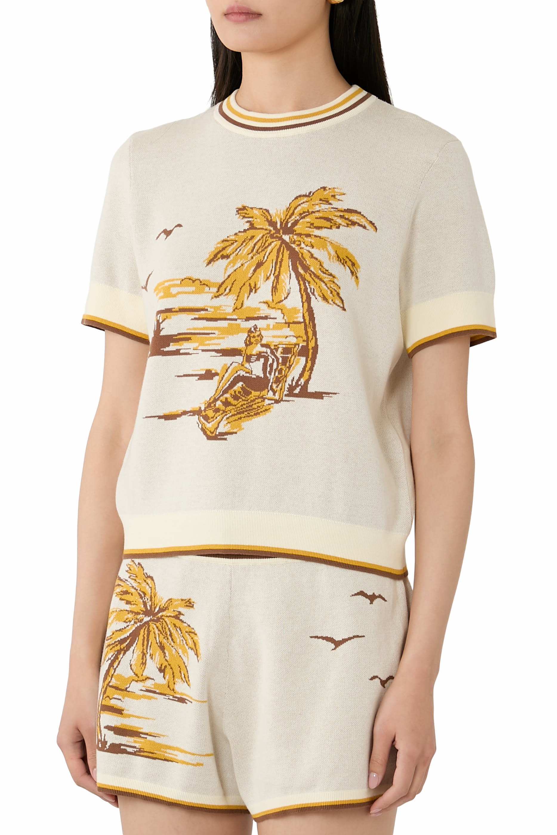 تيشيرت بنقشة داي لايت جاكار