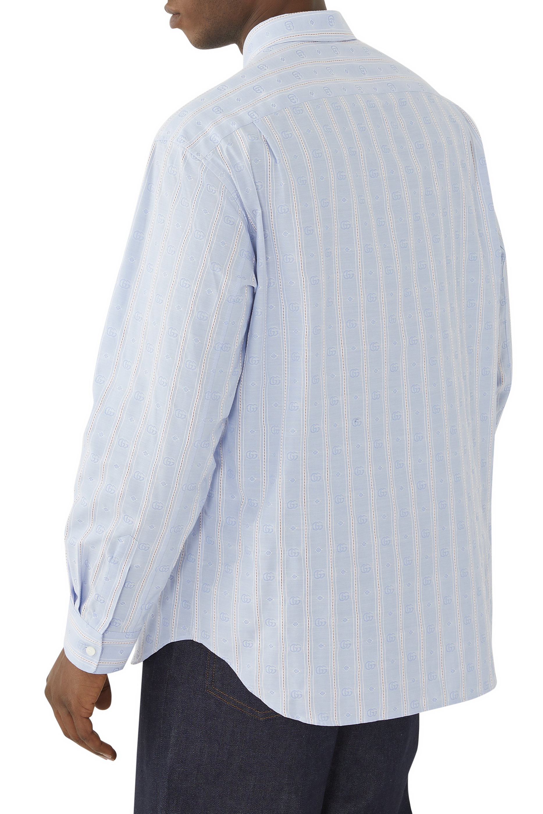 قميص مخطط بحرفي شعار الماركة