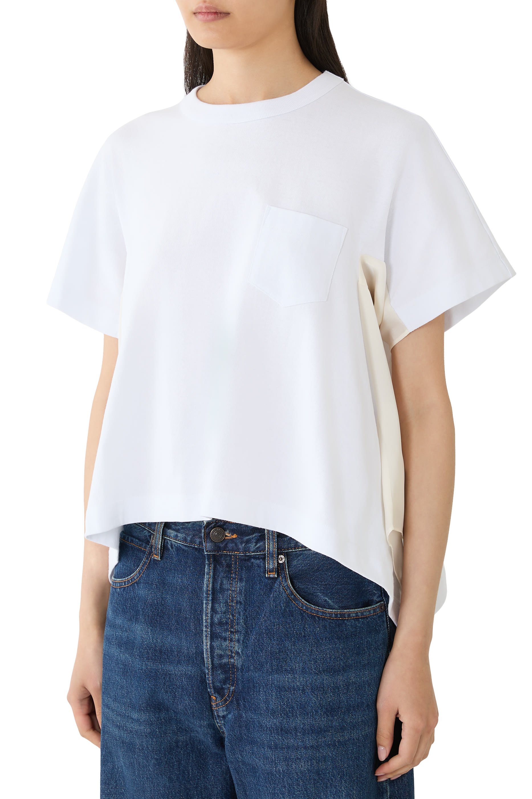 Satin x Cotton Jersey T-shirt