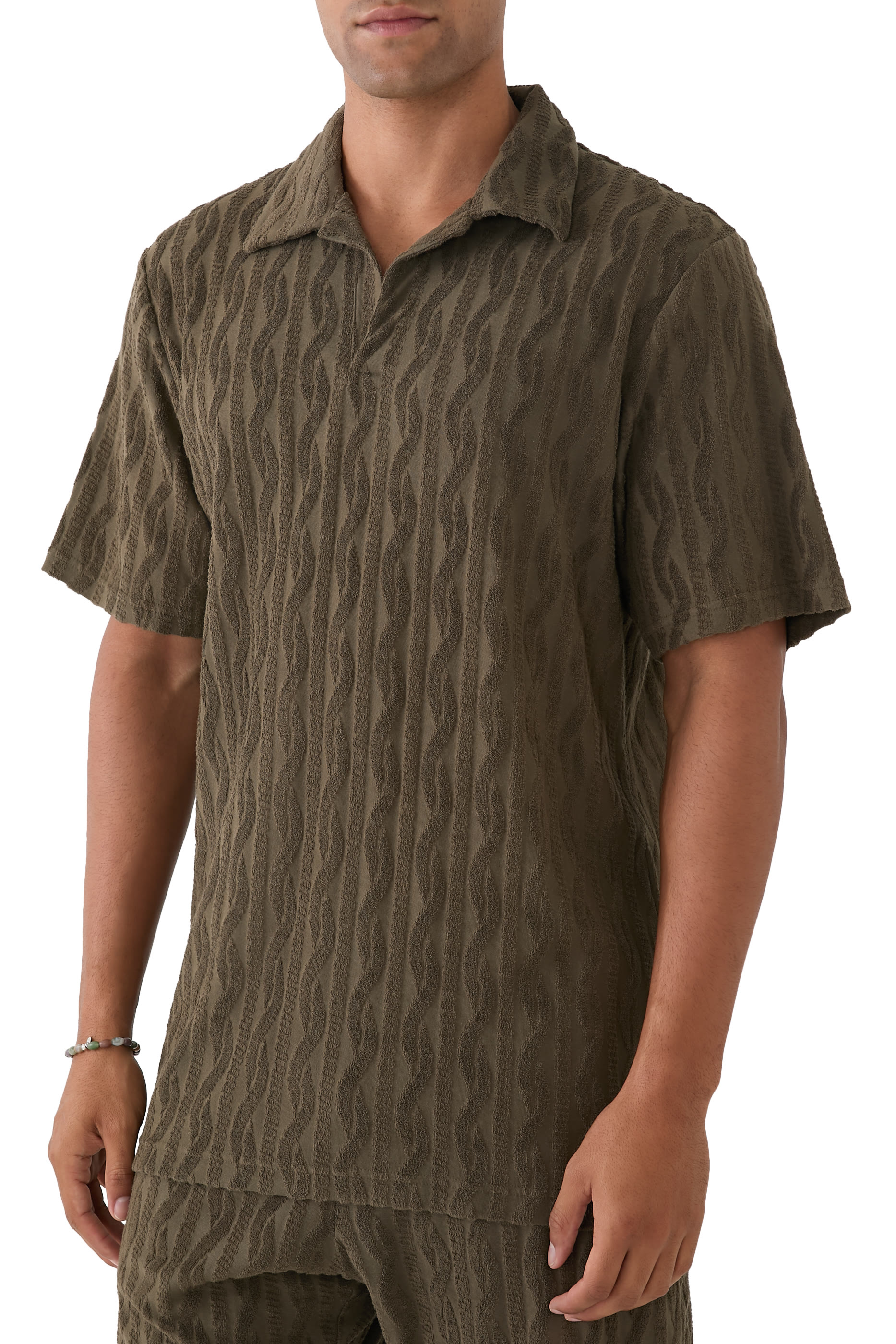 قميص فوستينو قطن جاكار تيري