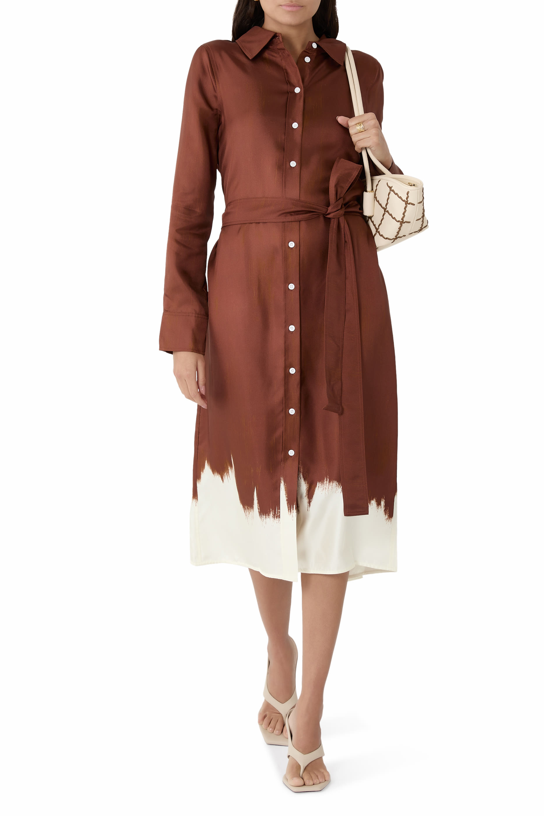 فستان أمايا بطبعتين حرير تويل