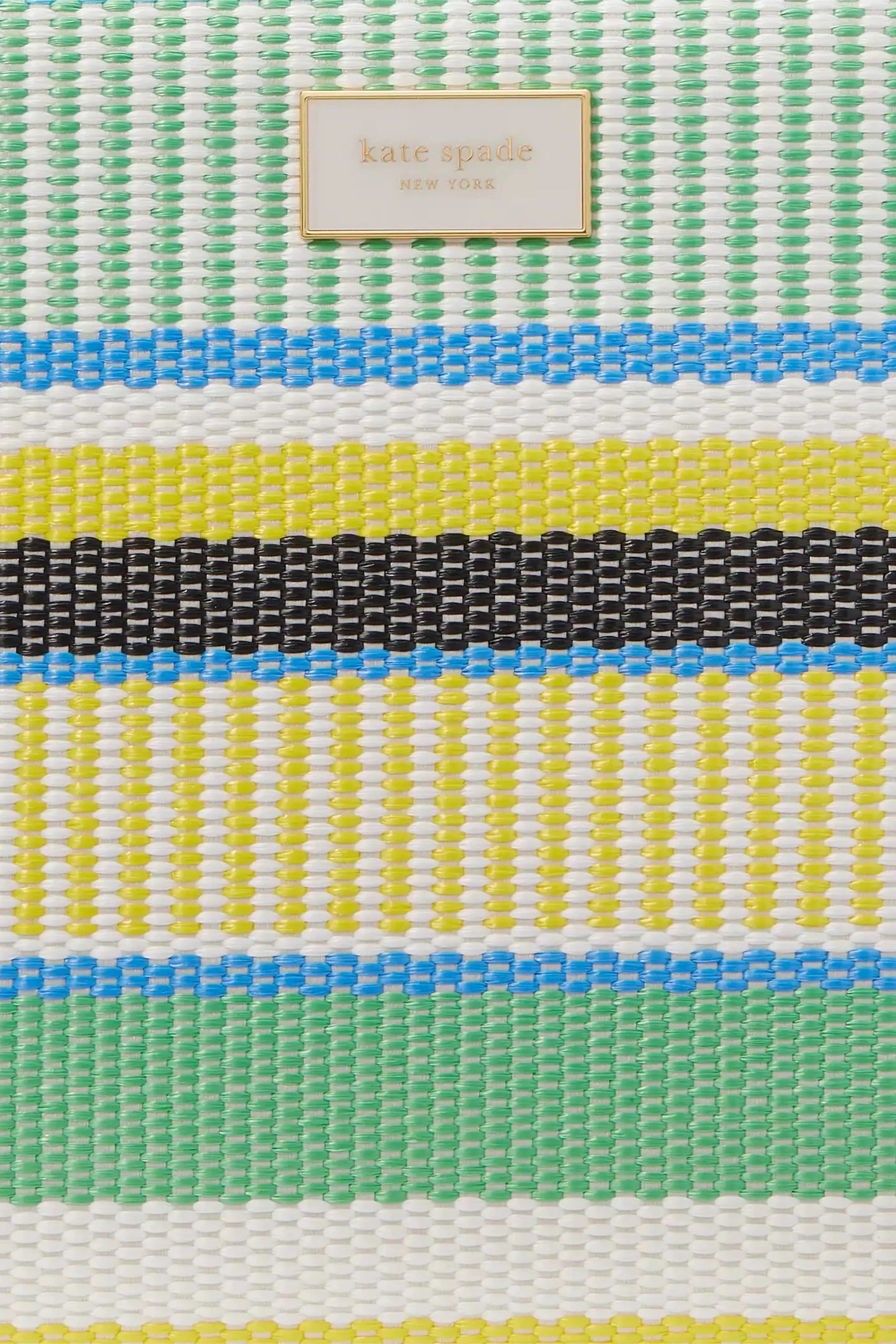 حقيبة يد مانهاتن صغيرة مخططة قش منسوج