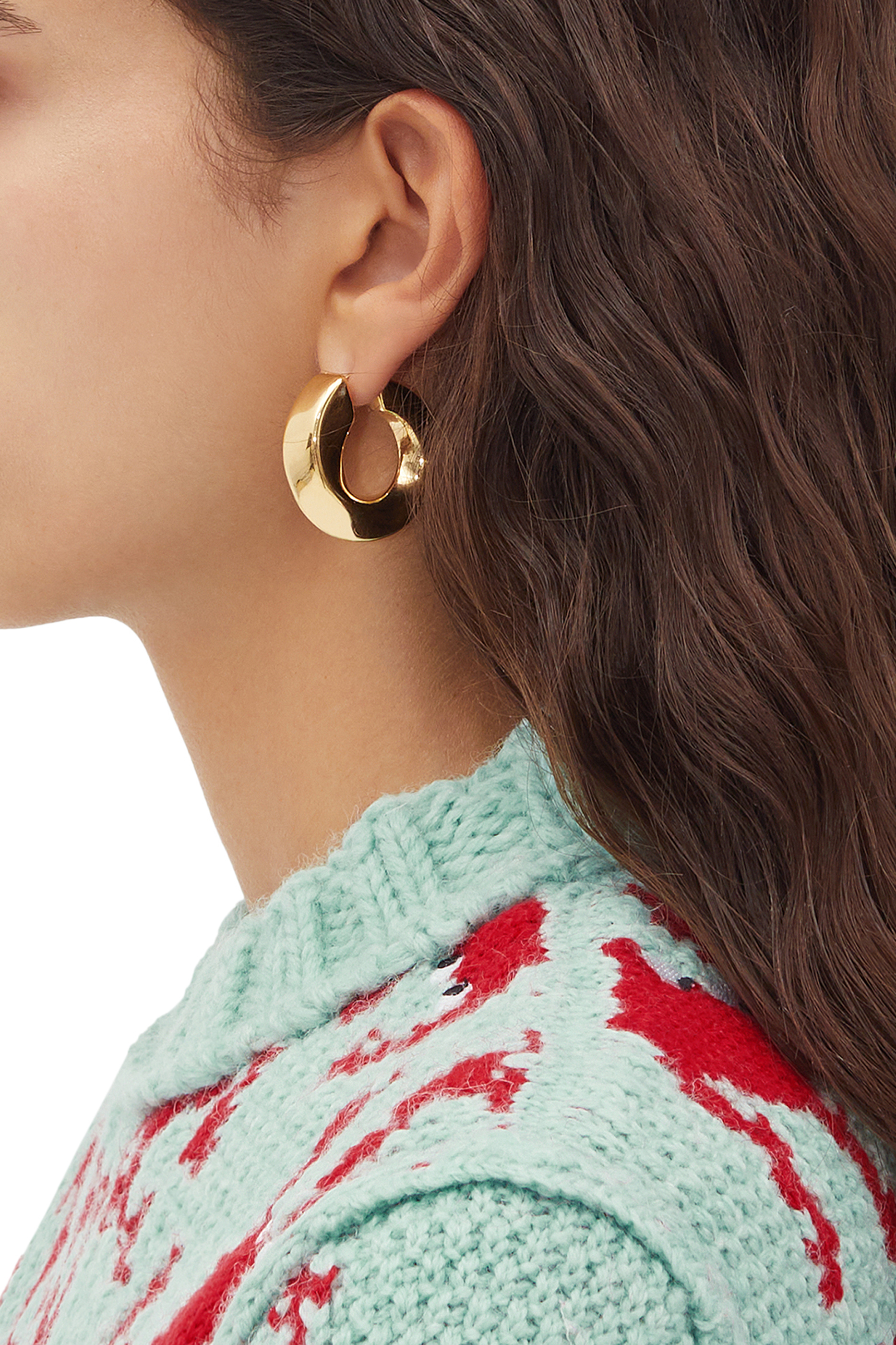 أقراط إسنشالز ملفوفة فضة إسترلينية بلمسة نهائية من ذهب عيار 18