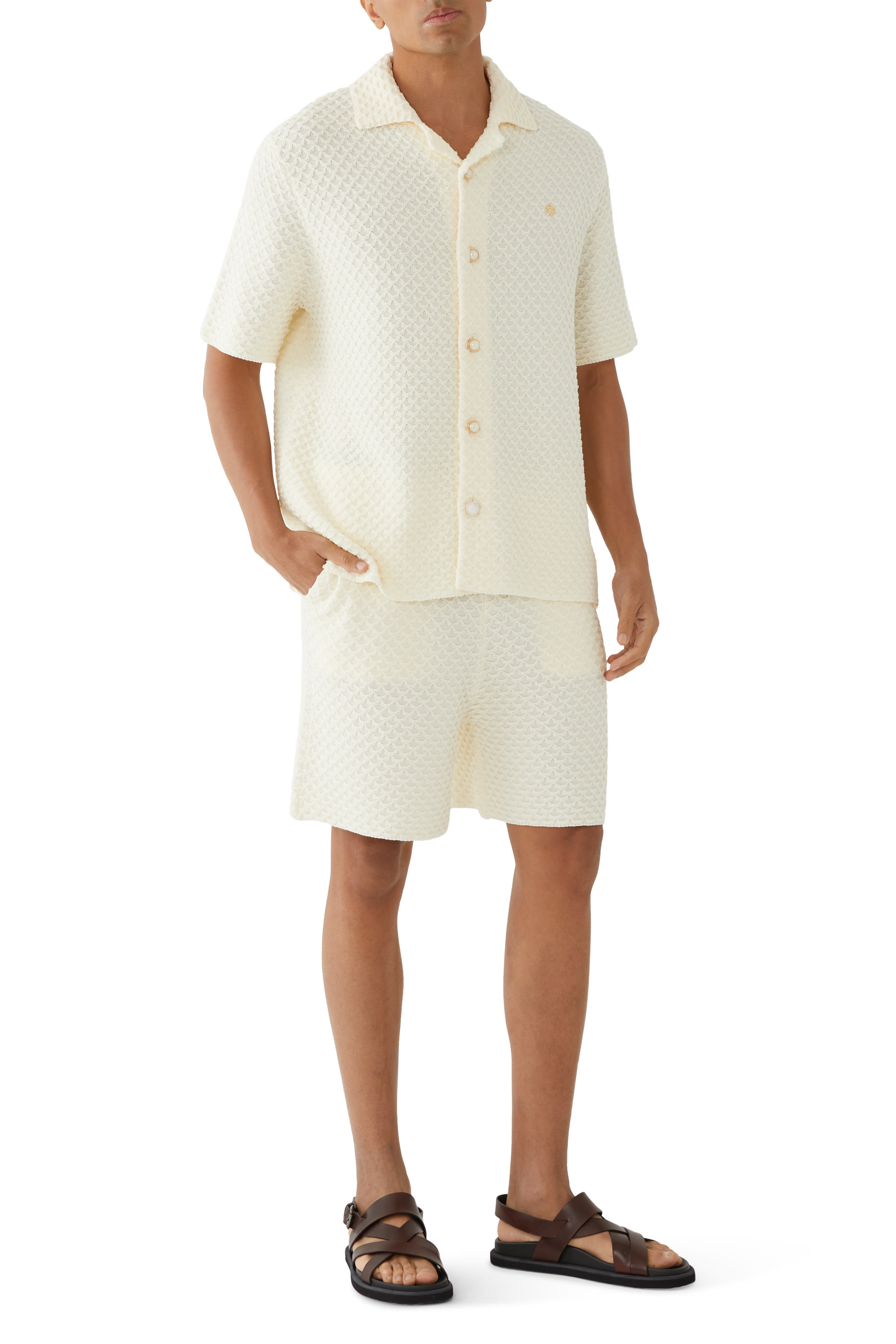 قميص نسيج بارز الملمس