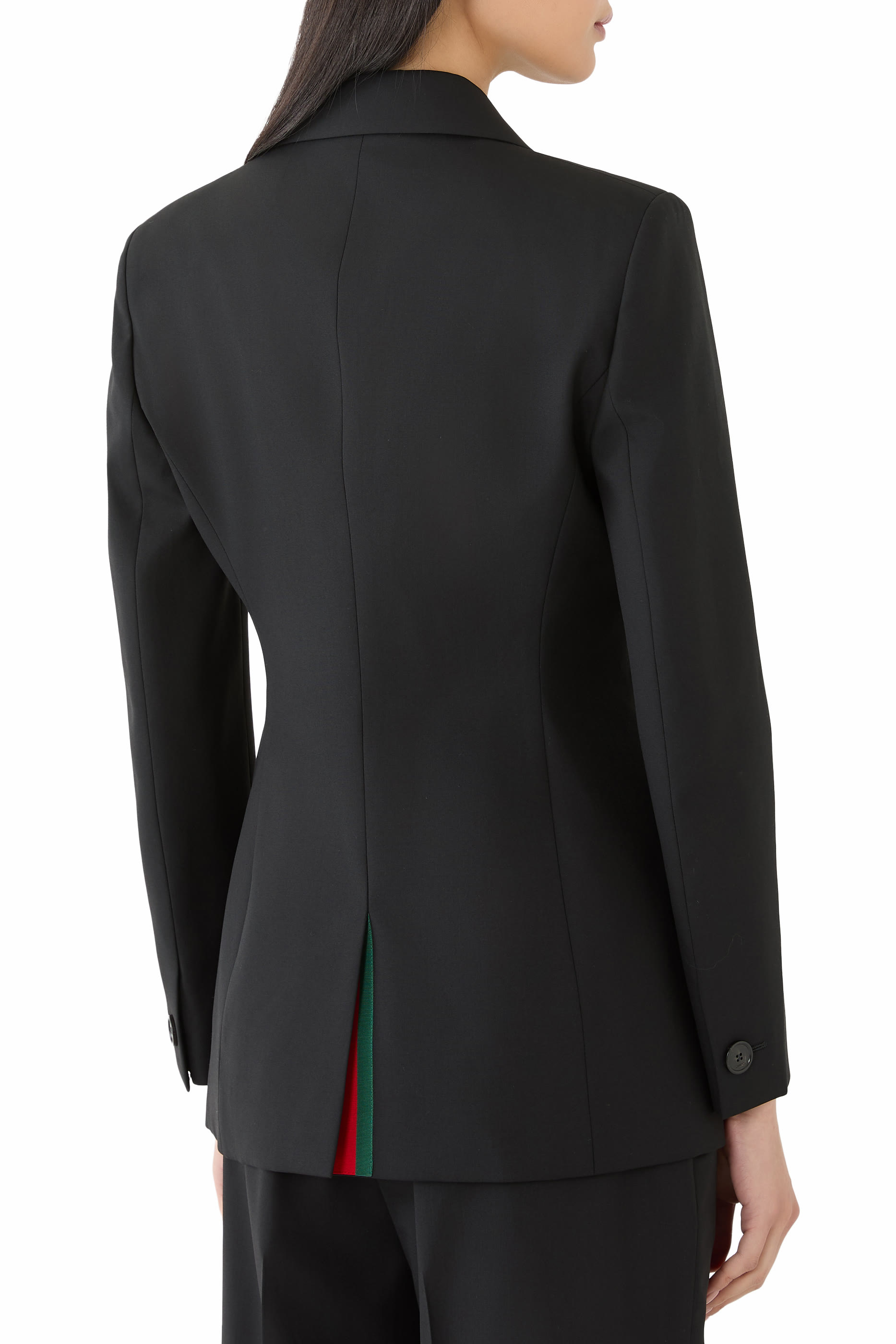 جاكيت بصفي أزرار صوف خفيف الوزن