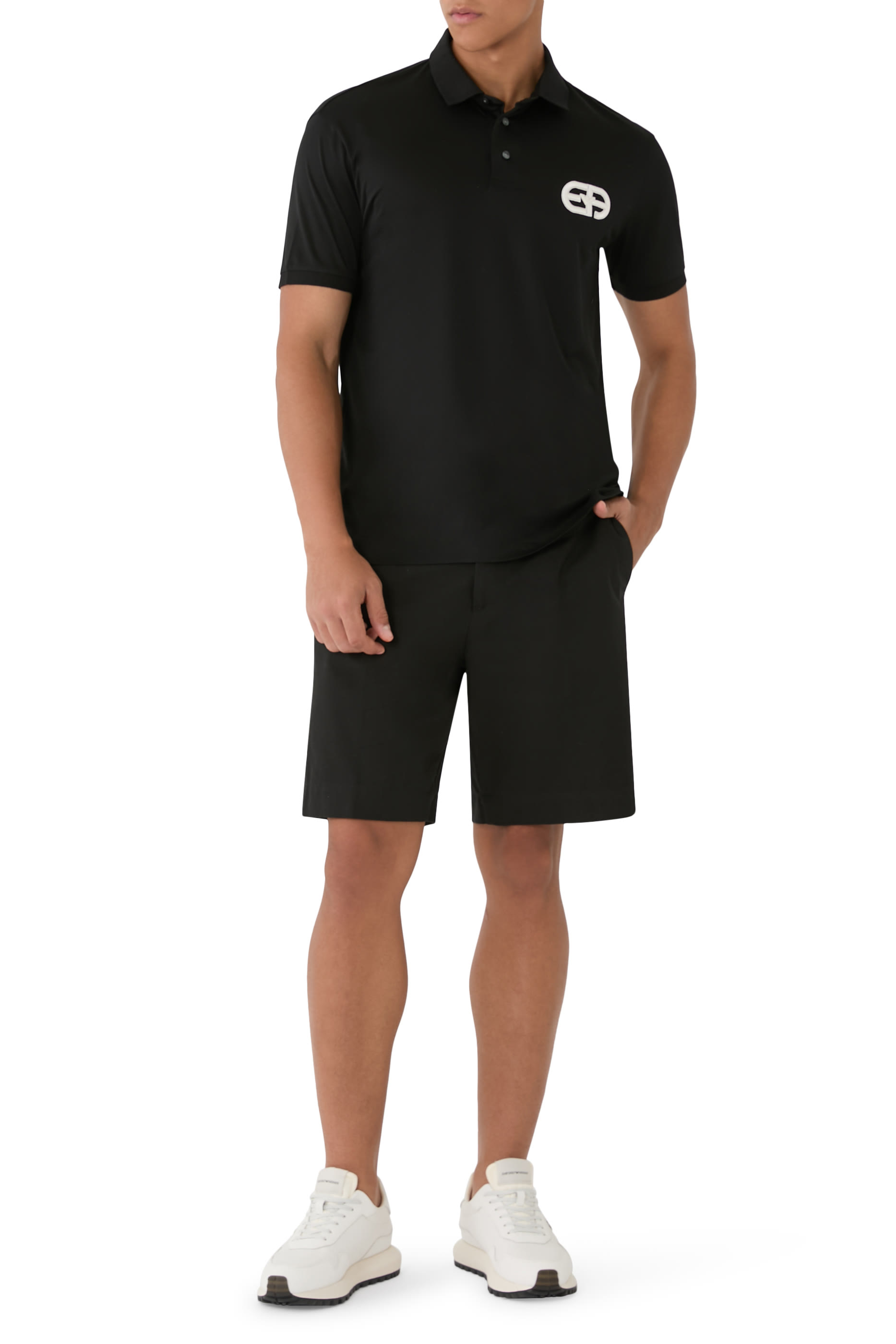 قميص بولو مطرز بشعار الماركة