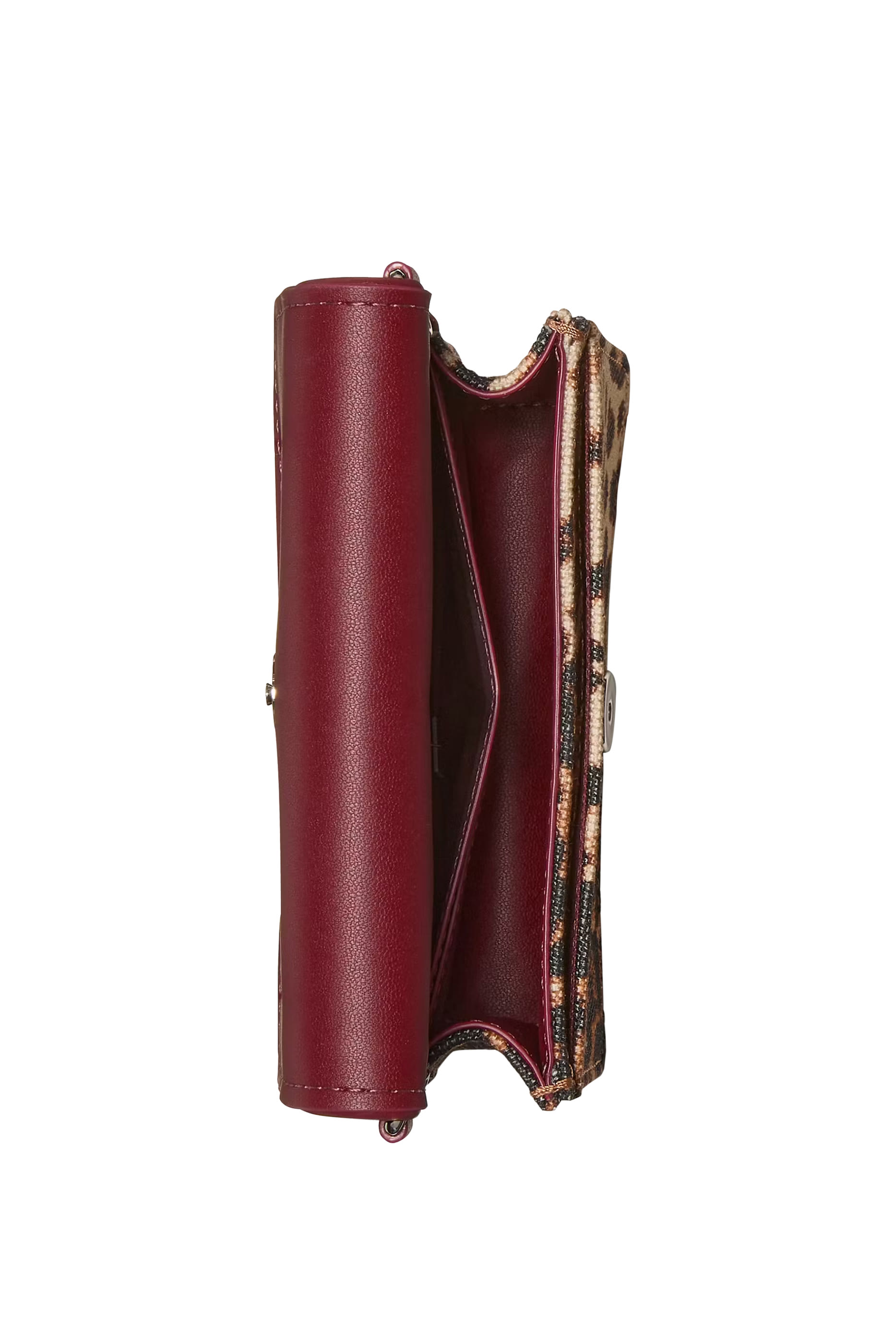 حقيبة ناتاشا صغيرة بنقشة جلد الفهد وحمالة مكشكشة