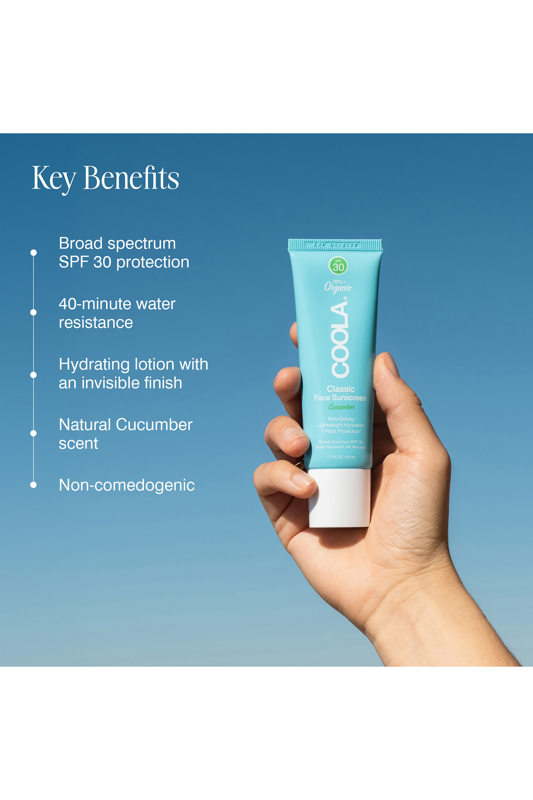 لوشن كلاسيك عضوي لحماية الوجه من الشمس بالخيار SPF30