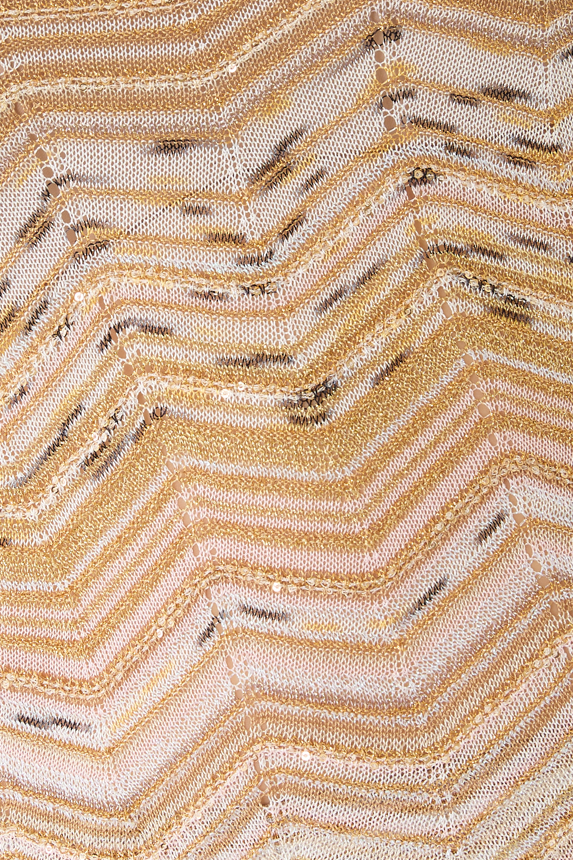 بلوزة بياقة ضيقة وبلا أكمام فيسكوز لاميه بنمط شيفرون