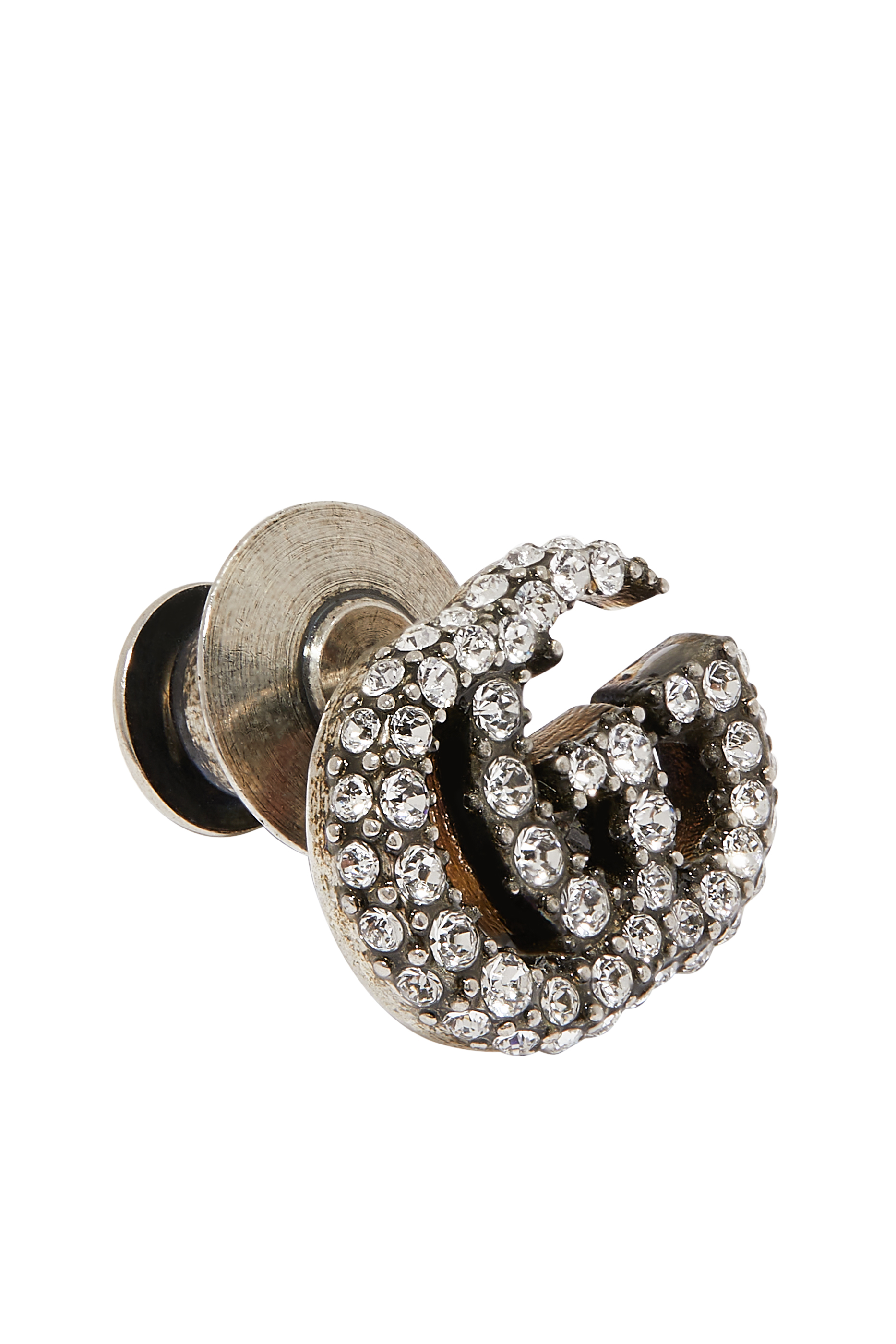 بروش على شعار حرفي GG مرصع بالكريستال