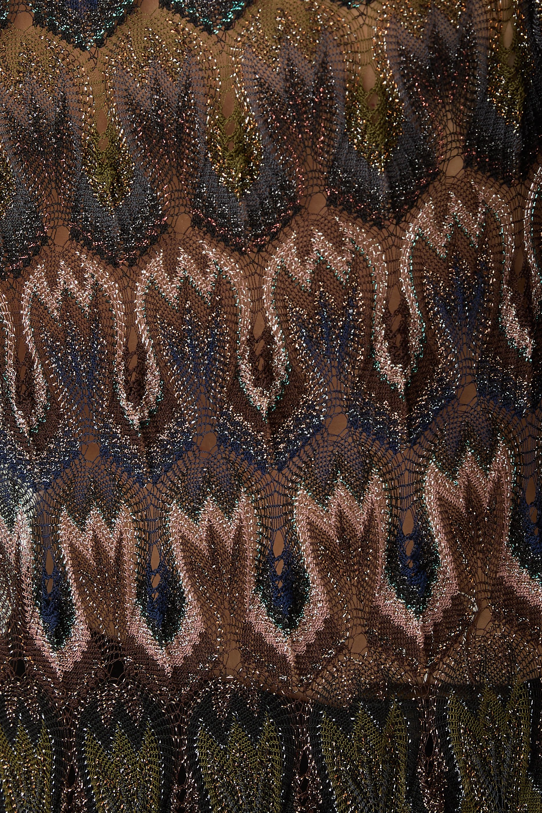 كارديغان طويل بنقشة أرابيسك دانتيل