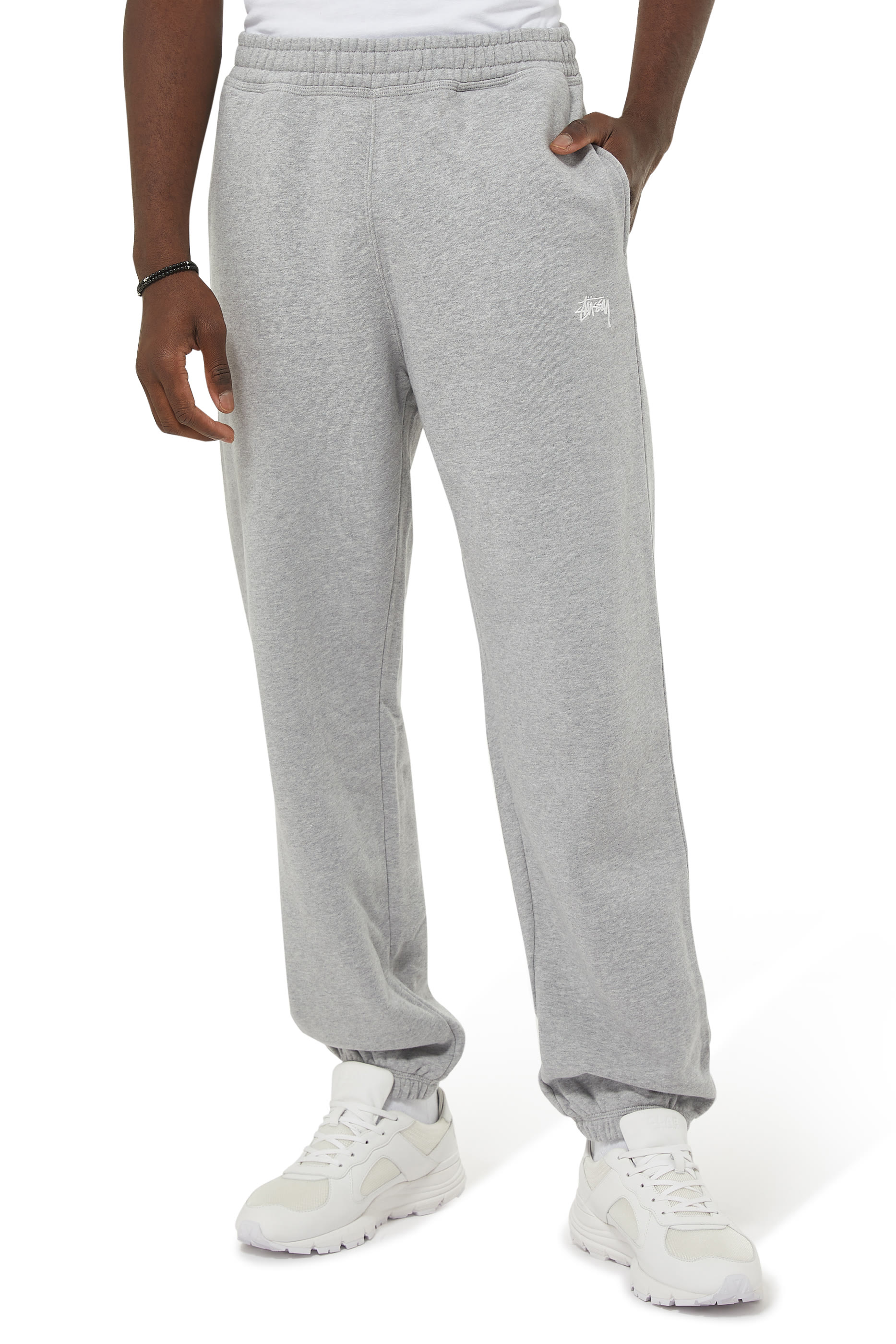 بنطال صوف قطني مصبوغ بشعار الماركة