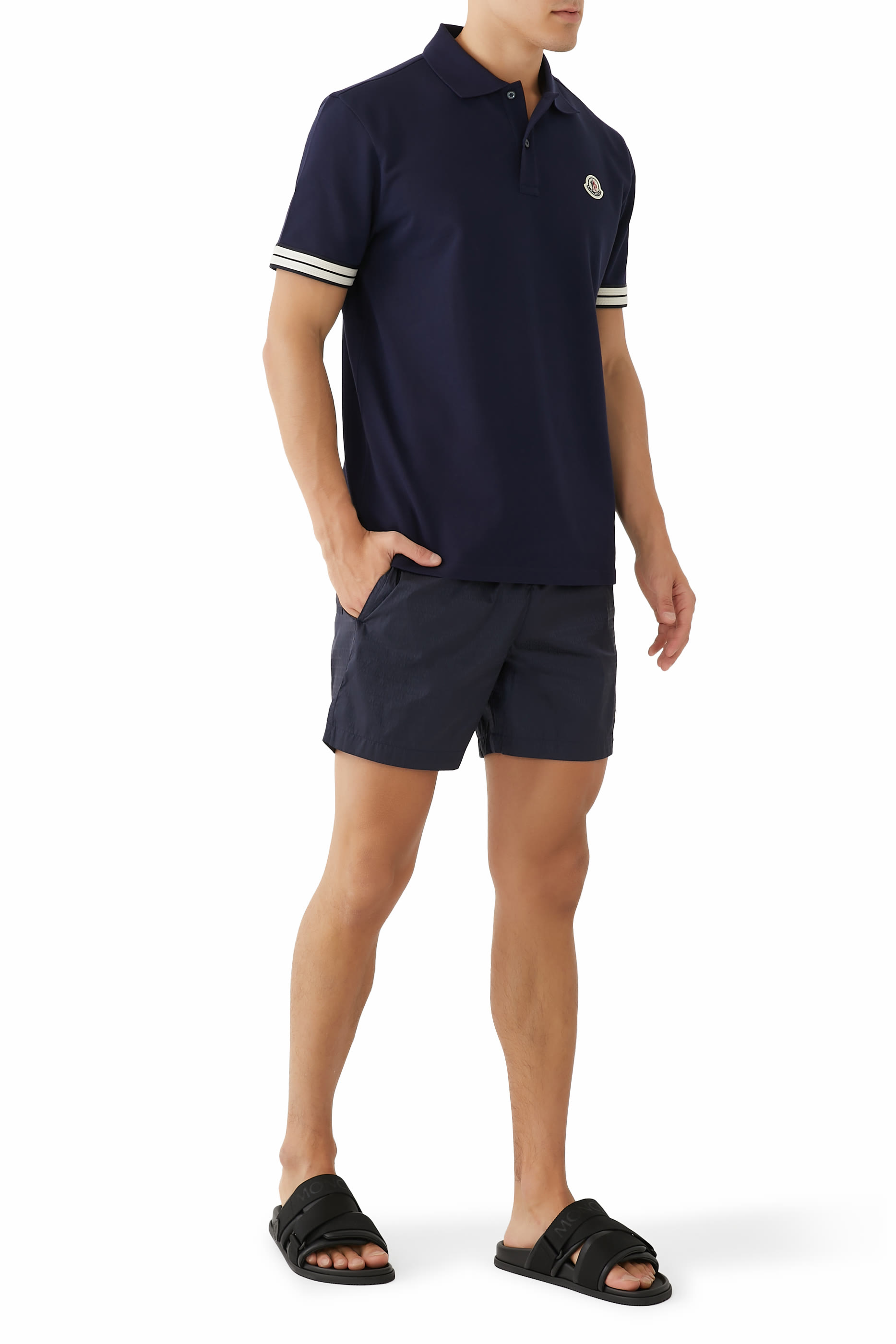 قميص بولو بحواف مخططة قطن بيكيه 