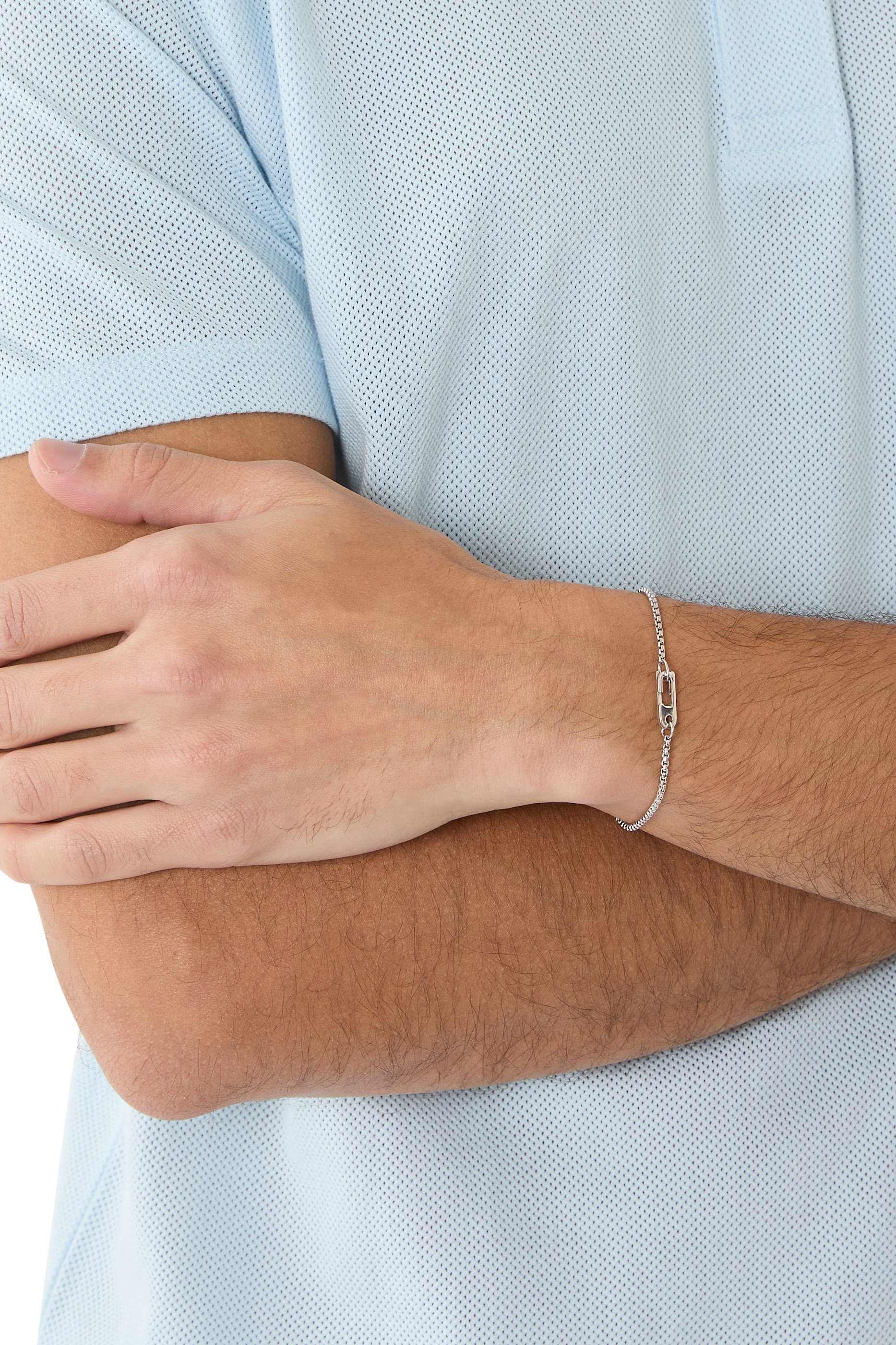 سوار أنيكس بحلقات بنمط فينيسي فضة إسترلينية