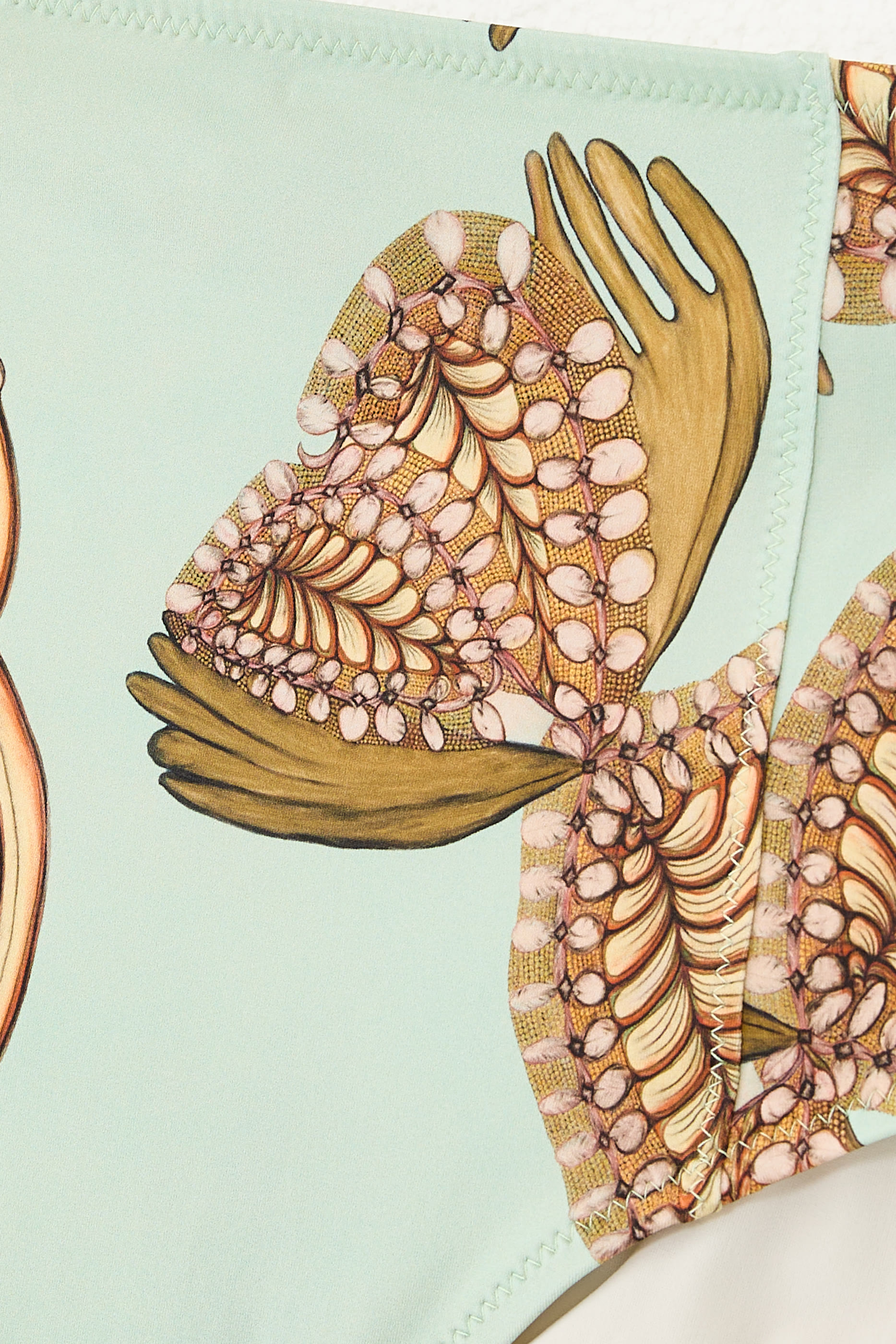 قطعة بيكيني سفلية زهرة بخصر مرتفع