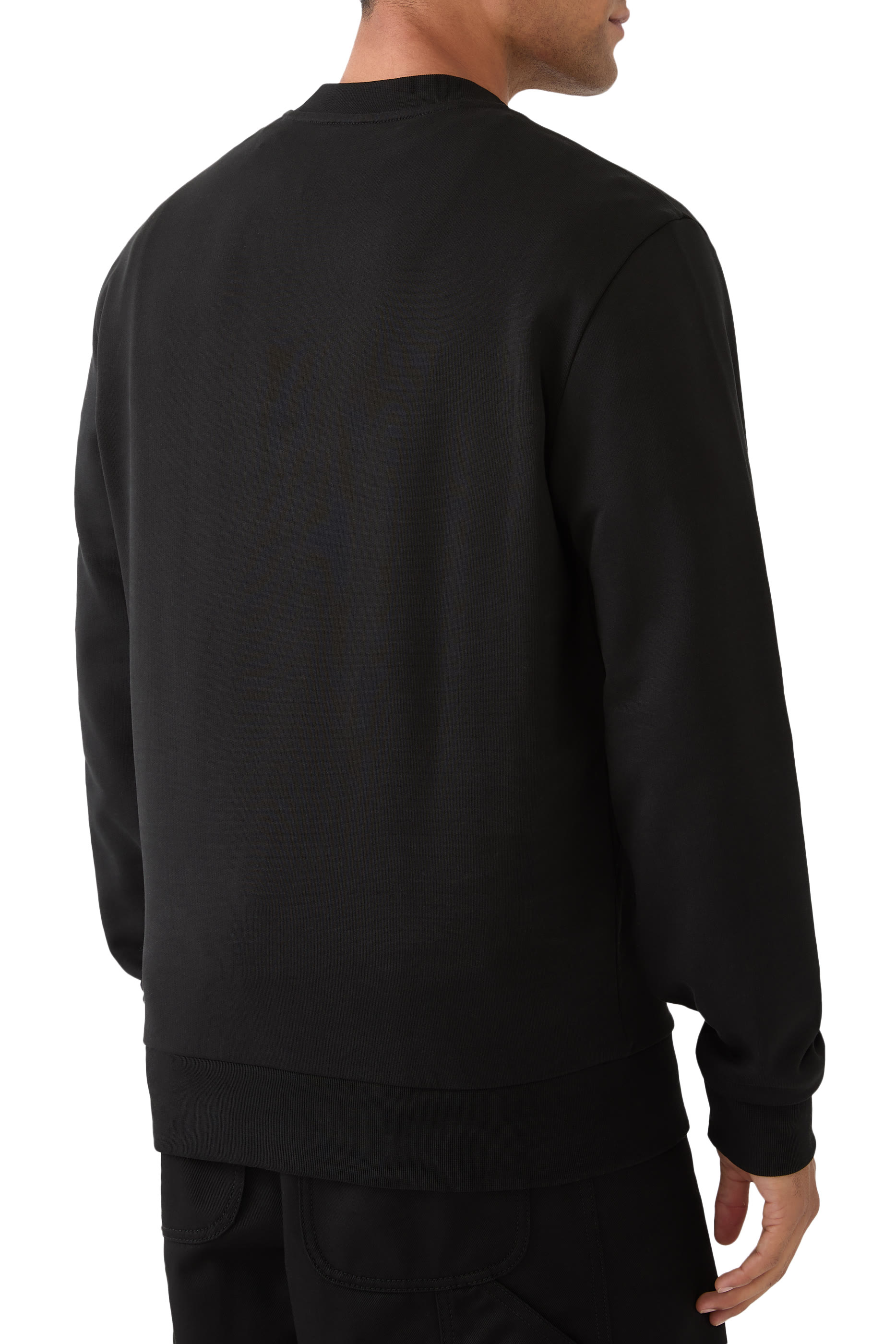 سويت شيرت بملصق شعار الماركة قطن