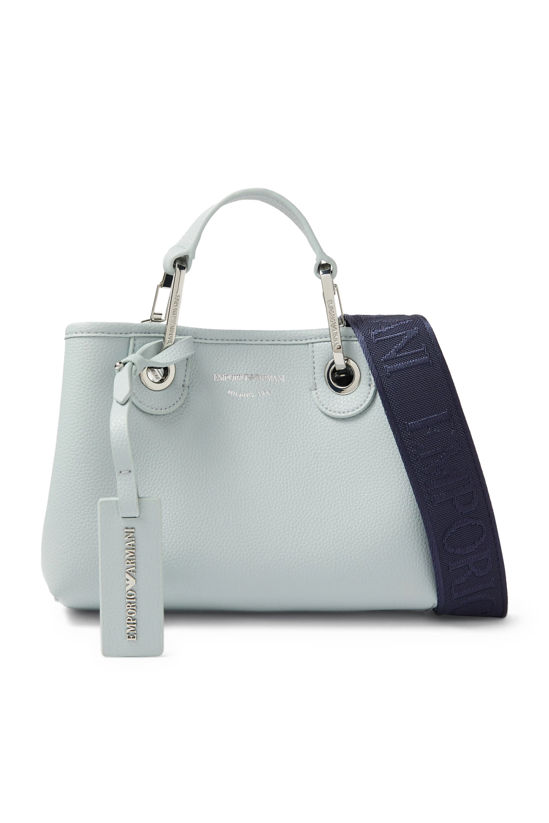 حقيبة يد صغيرة بنقشة شعار الماركة