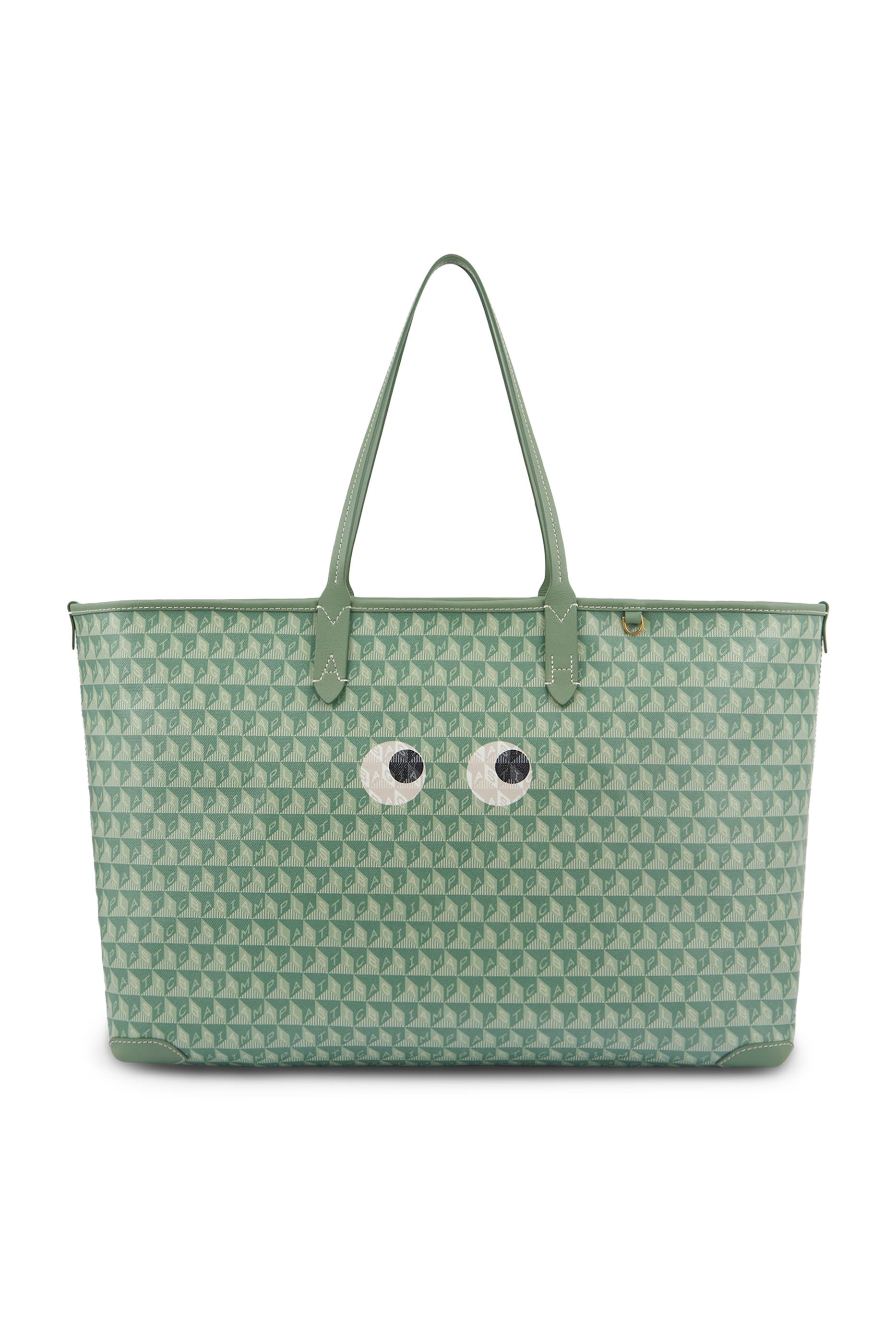 حقيبة يد آي ام ايه بلاستيك باج بسحاب مزينة بعيون