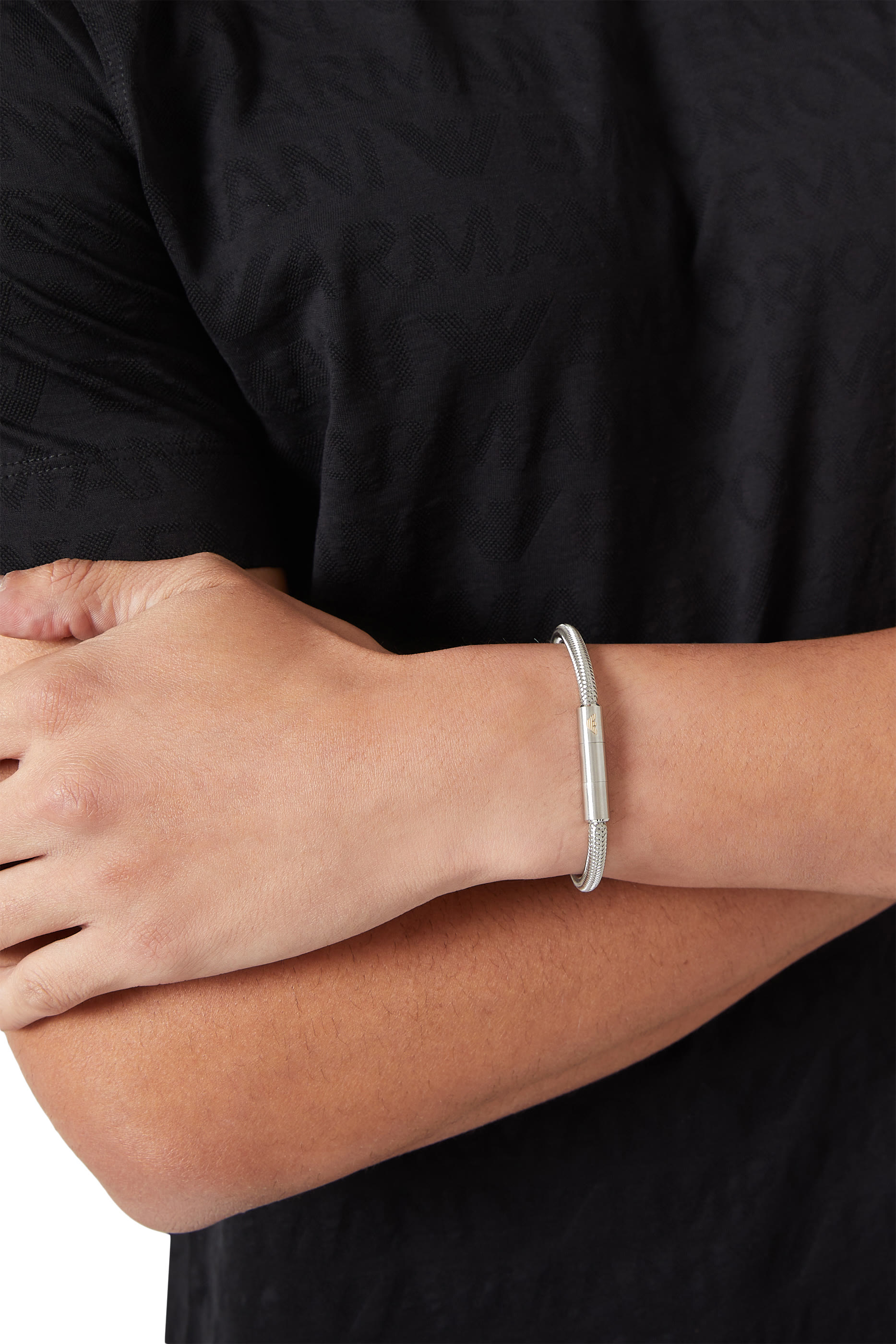 طقم سوار وأزرار أكمام ستانلس ستيل