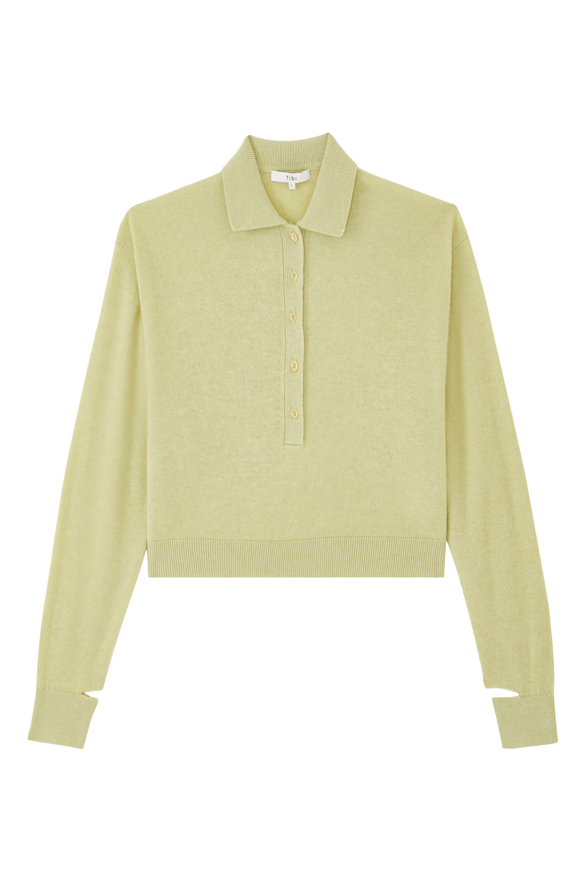 كنزة بولو إيزي قصيرة كشمير باهت