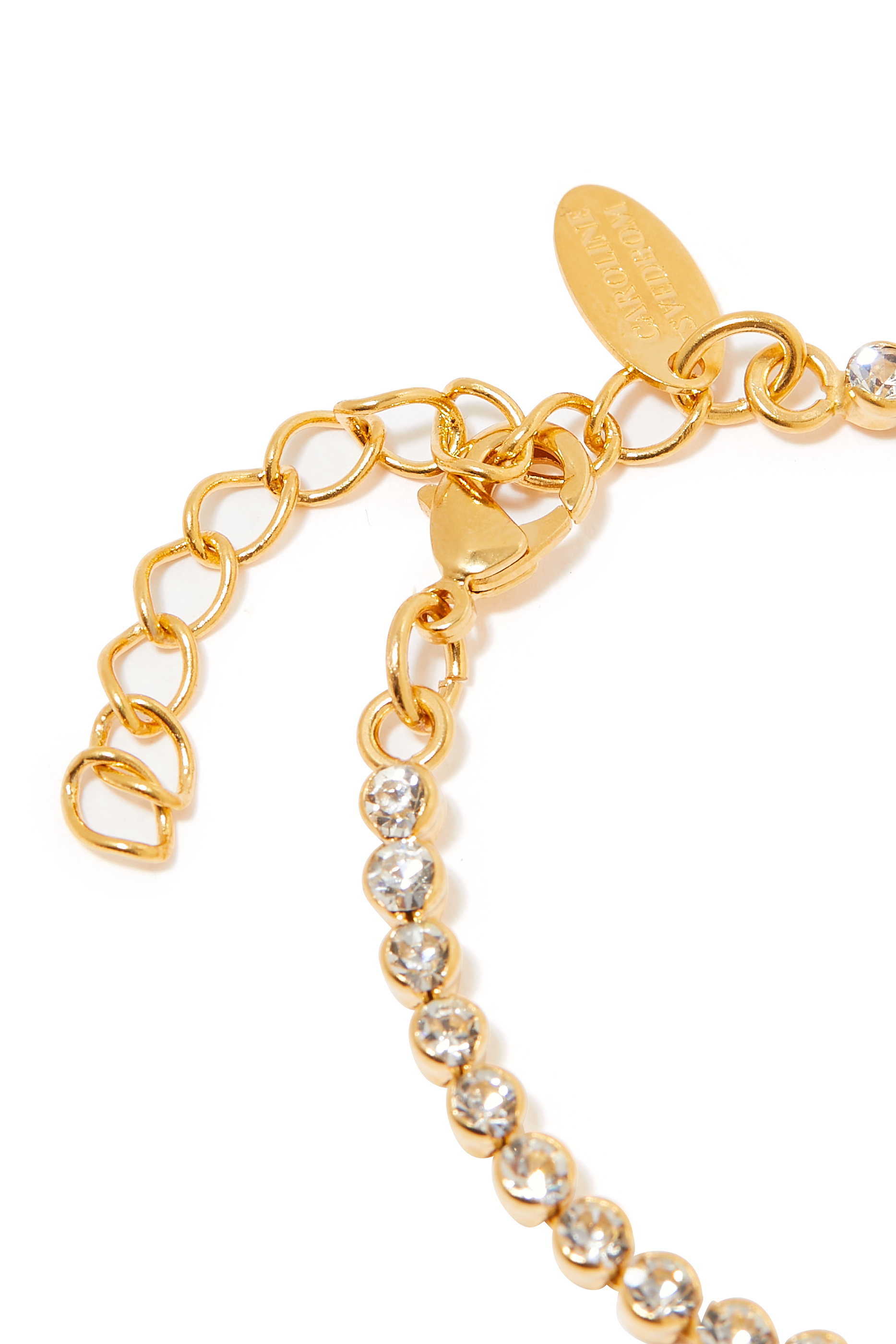 سوار تنس سيري صغير مرصع بالكريستال مطلي بالروديوم