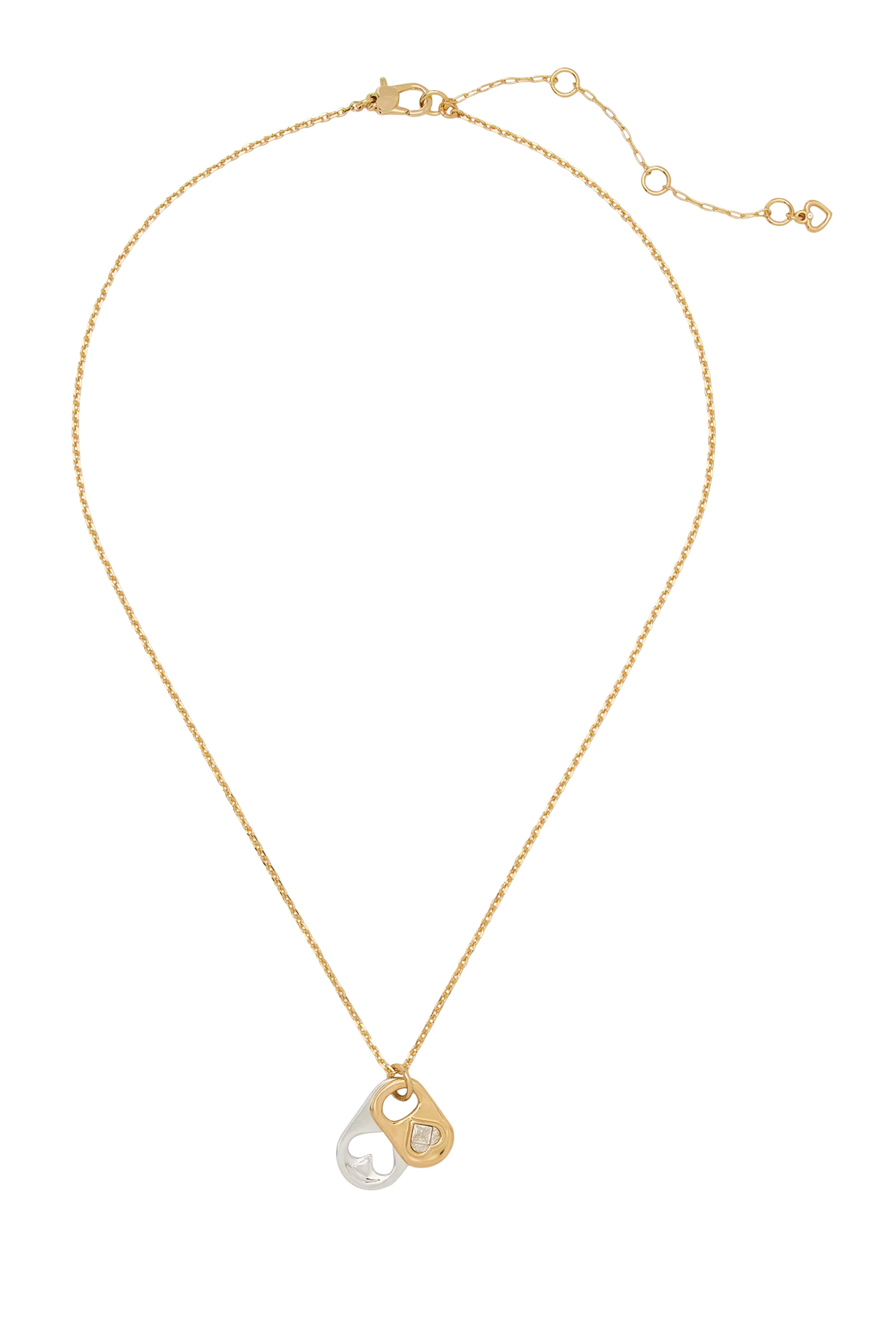 قلادة سناك تايم بدلاية مزينة بأحجار زركونيا مكعبة، معدن مطلي