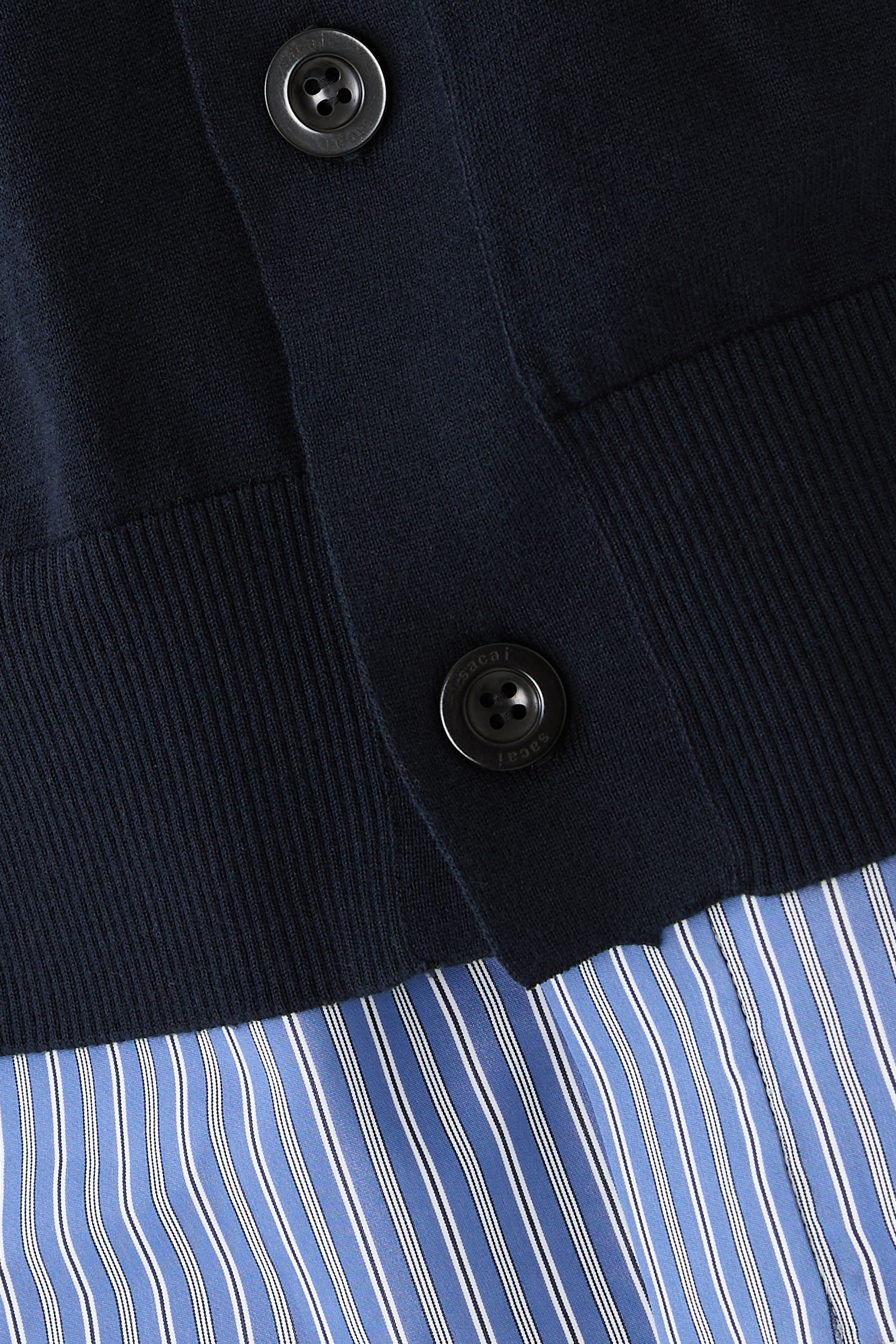 Poplin x Cotton Knit Cardigan 