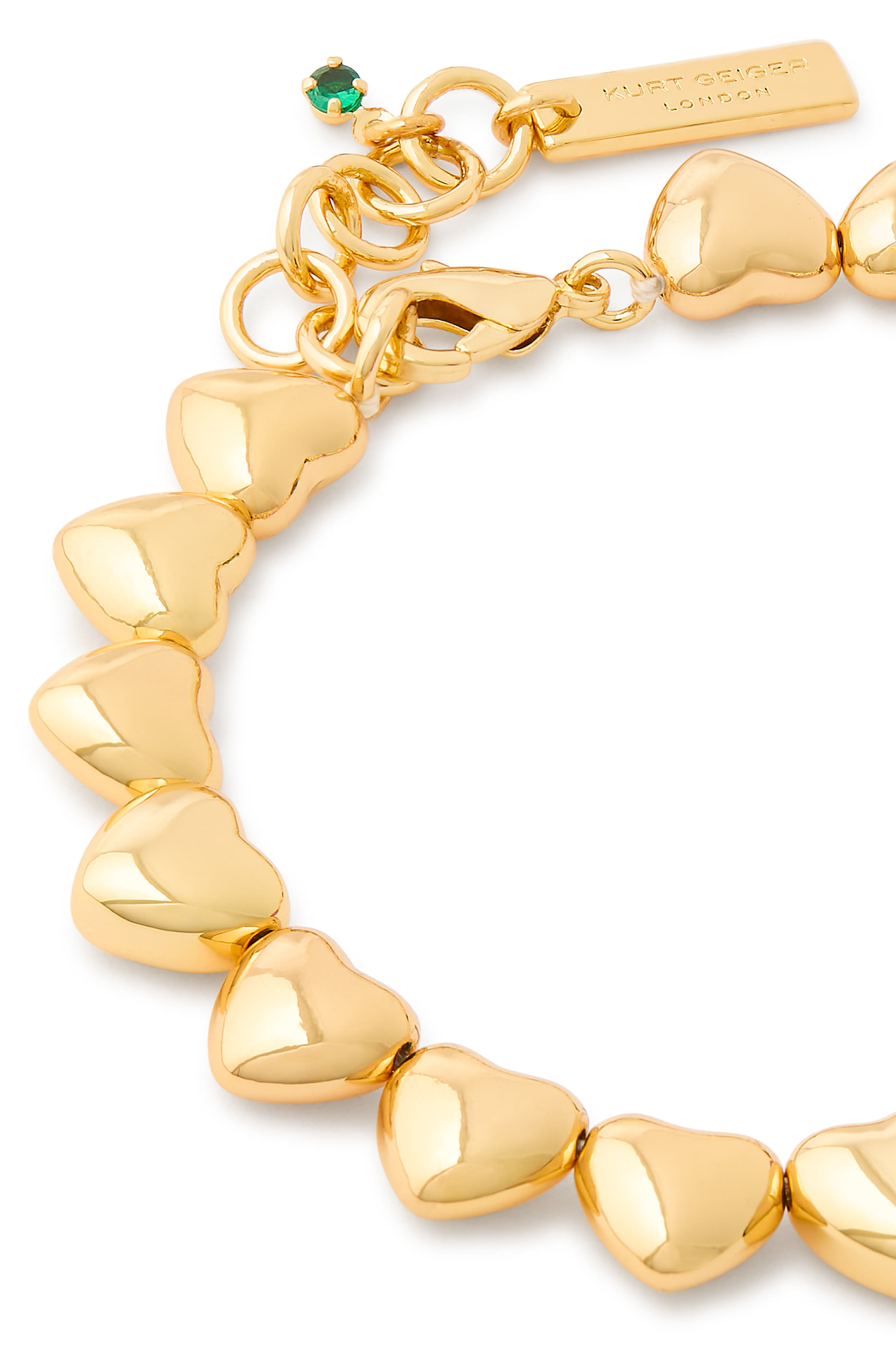 سوار بحلية بتصميم قلب مرصعة بخرز