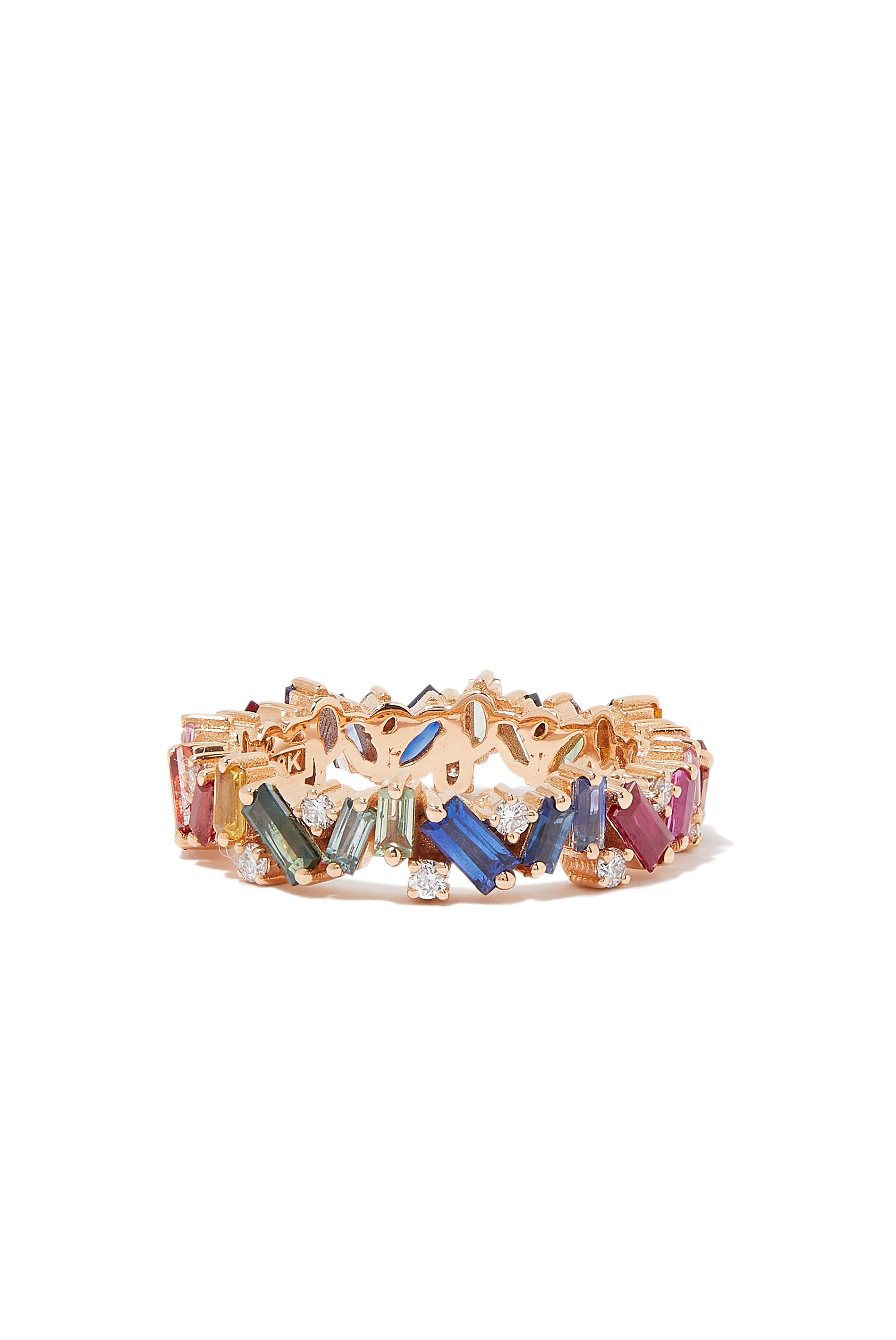 خاتم إتيرنيتي فرنزي مرصع بياقوت بألوان قوس قزح