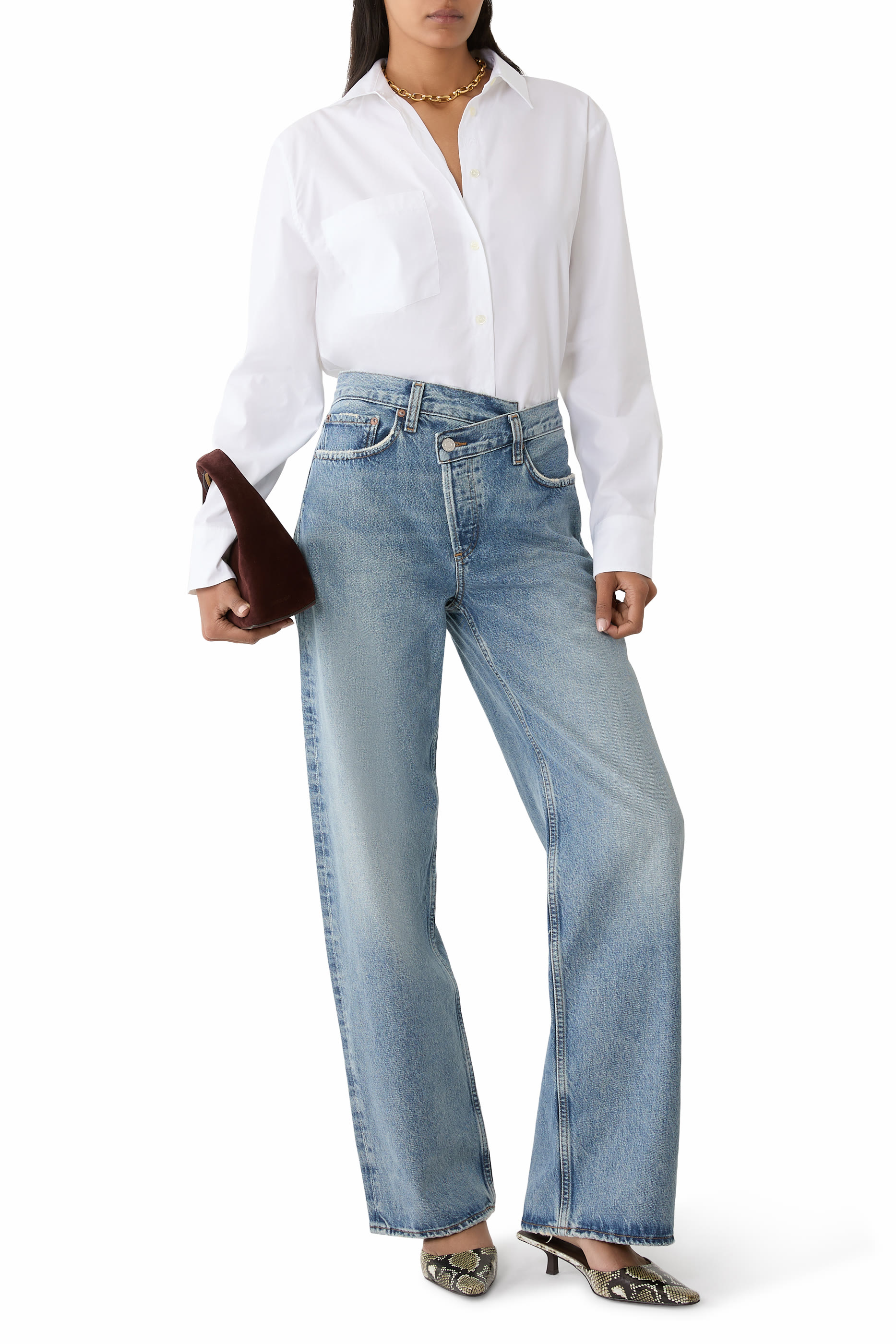 بنطال جينز آرك بتصميم متقاطع