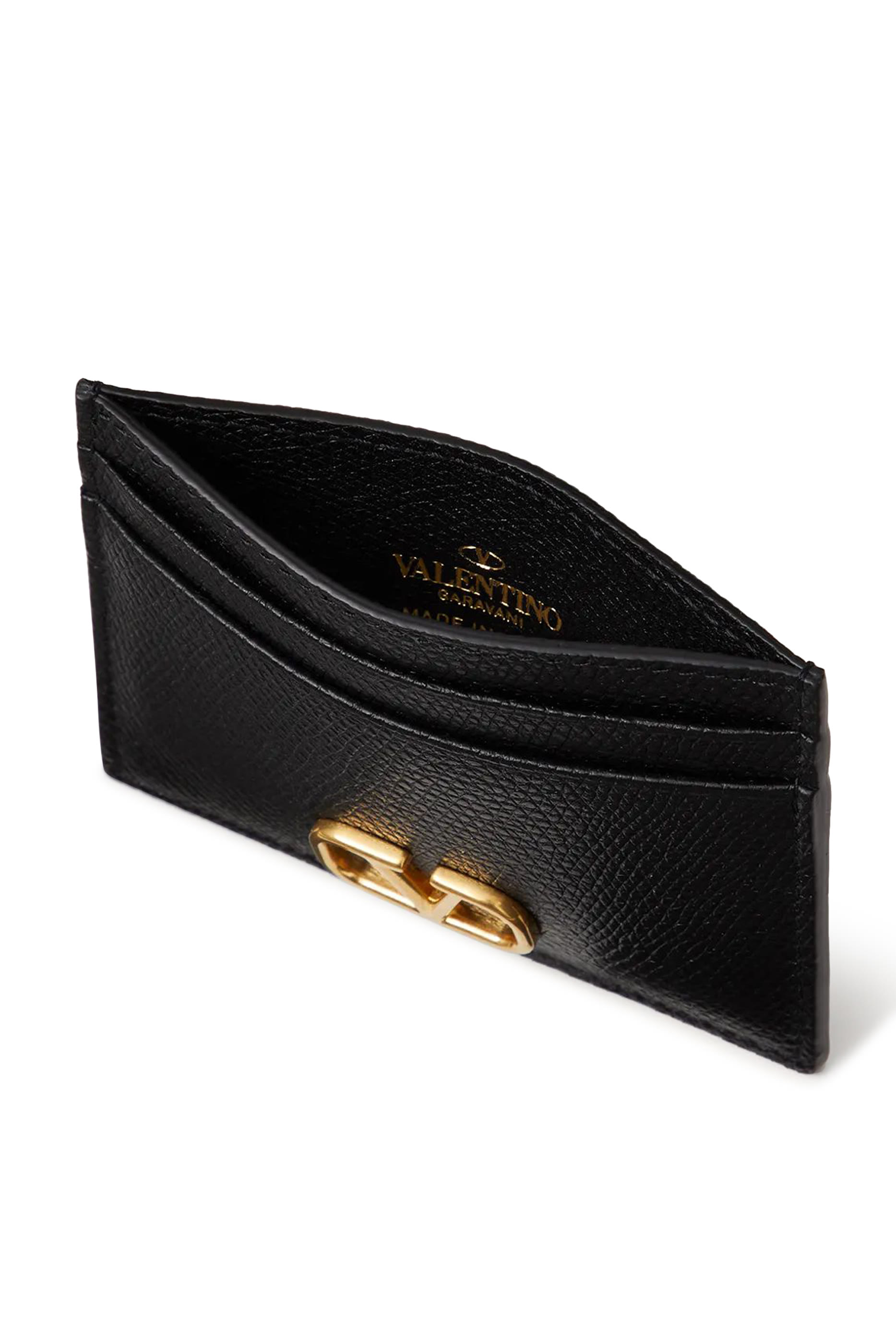 حافظة بطاقات فالنتينو غارافاني بشعار الماركة جلد