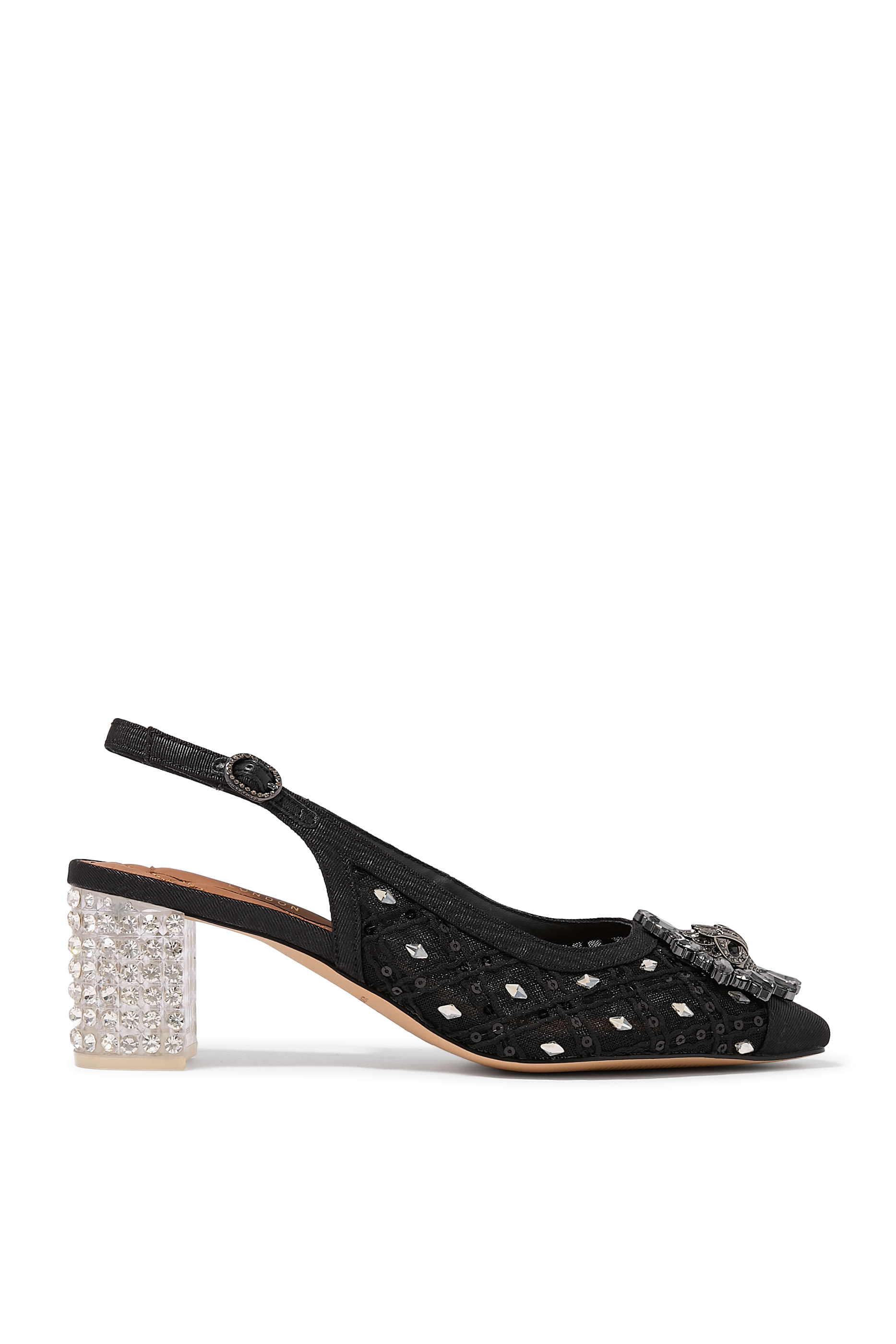 حذاء تشيلسي 60 مفتوح من الخلف بكعب عريض وسير خلفي 