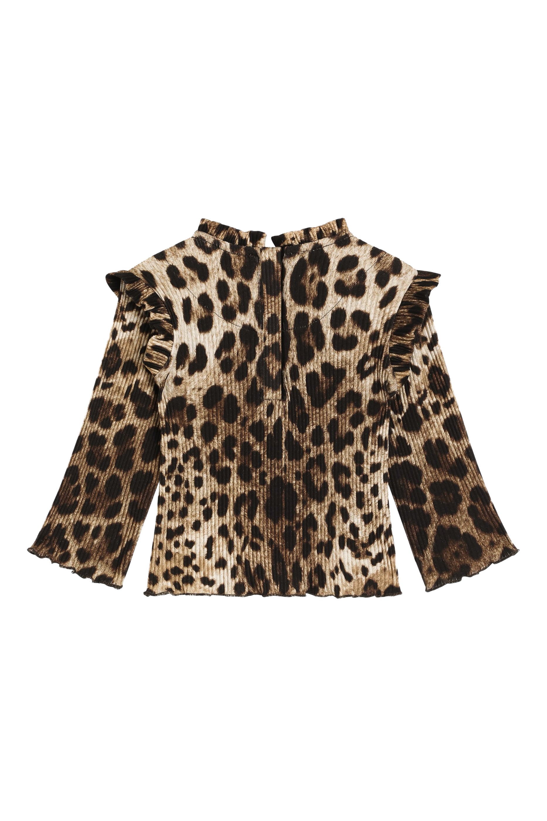 تيشيرت بنقشة جلد الفهد قماش مضلع للأطفال