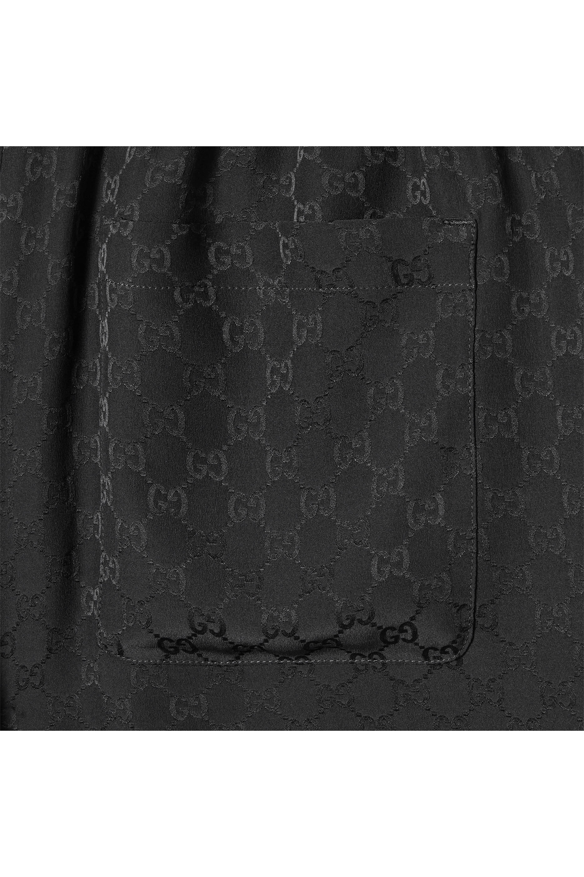 شورت بنقشة حرفي شعار الماركة حرير جاكار