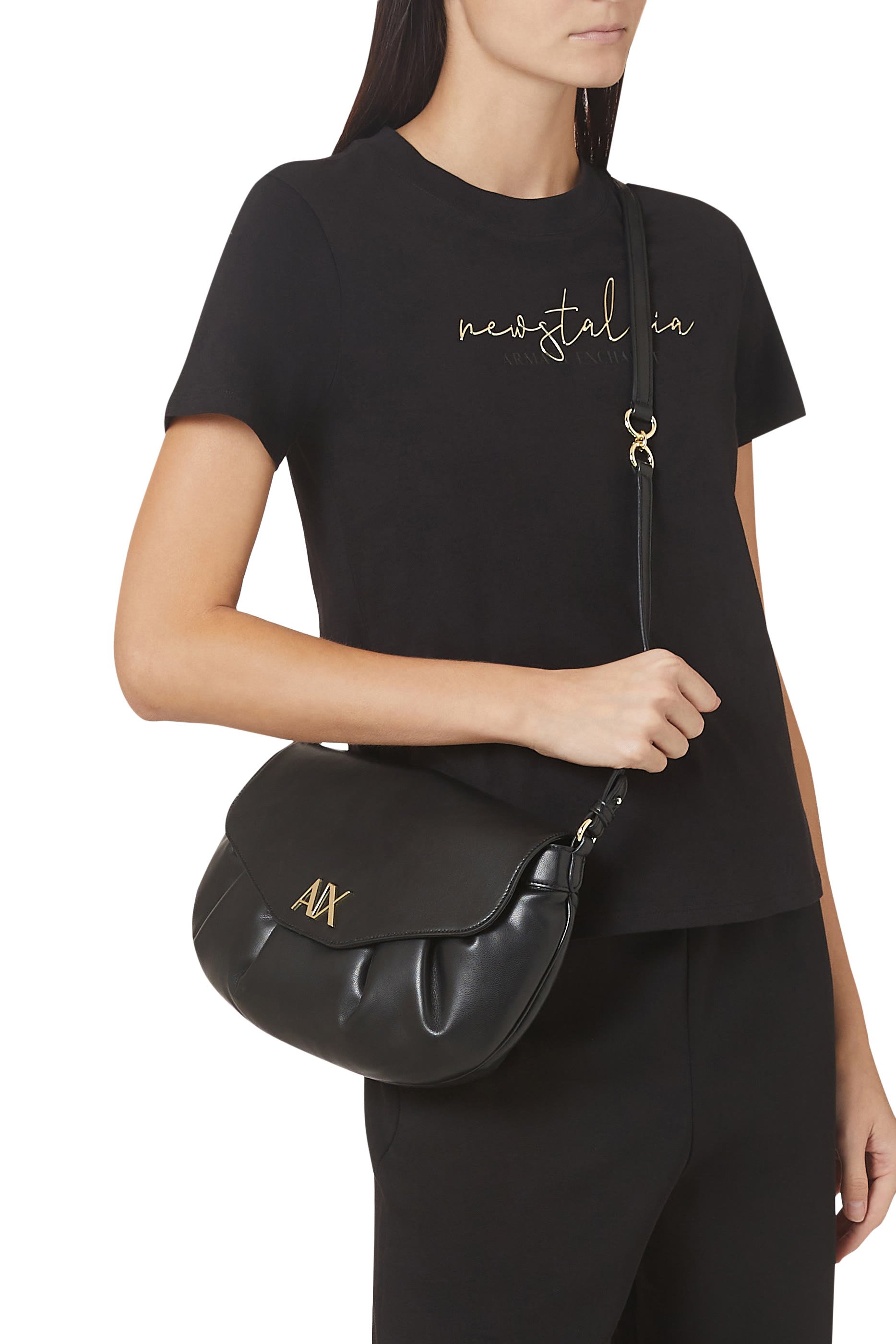 حقيبة كروس بودي كبيرةبحمالة سلسلة وشعار الماركة