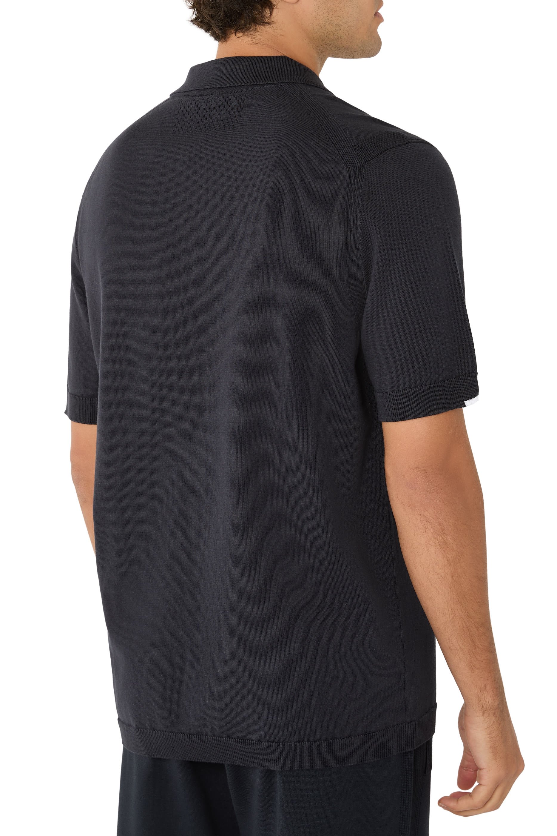 كنزة بولو منسوجة بياقة بسحاب